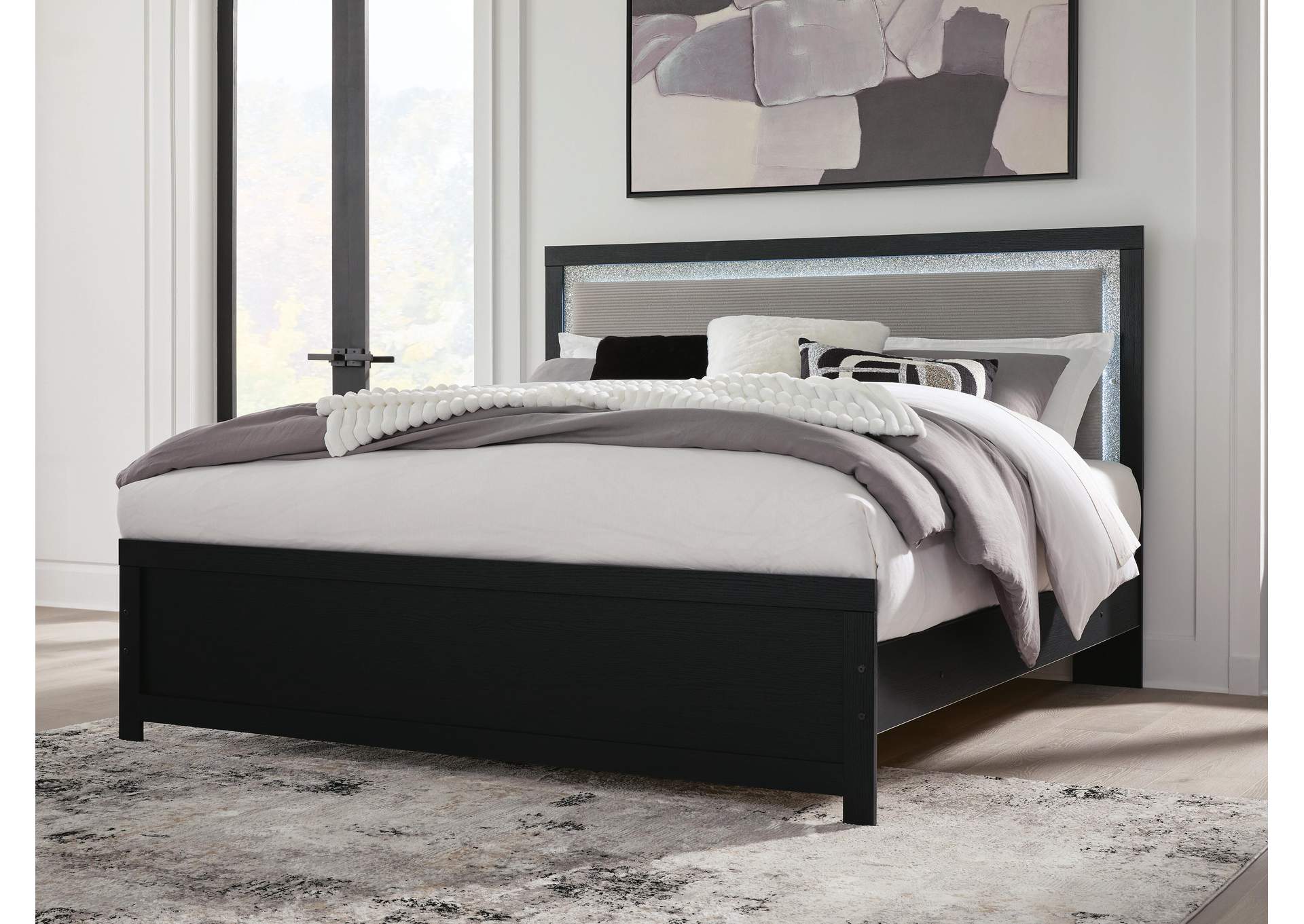 Maeling King Upholstered Panel Bed image 2