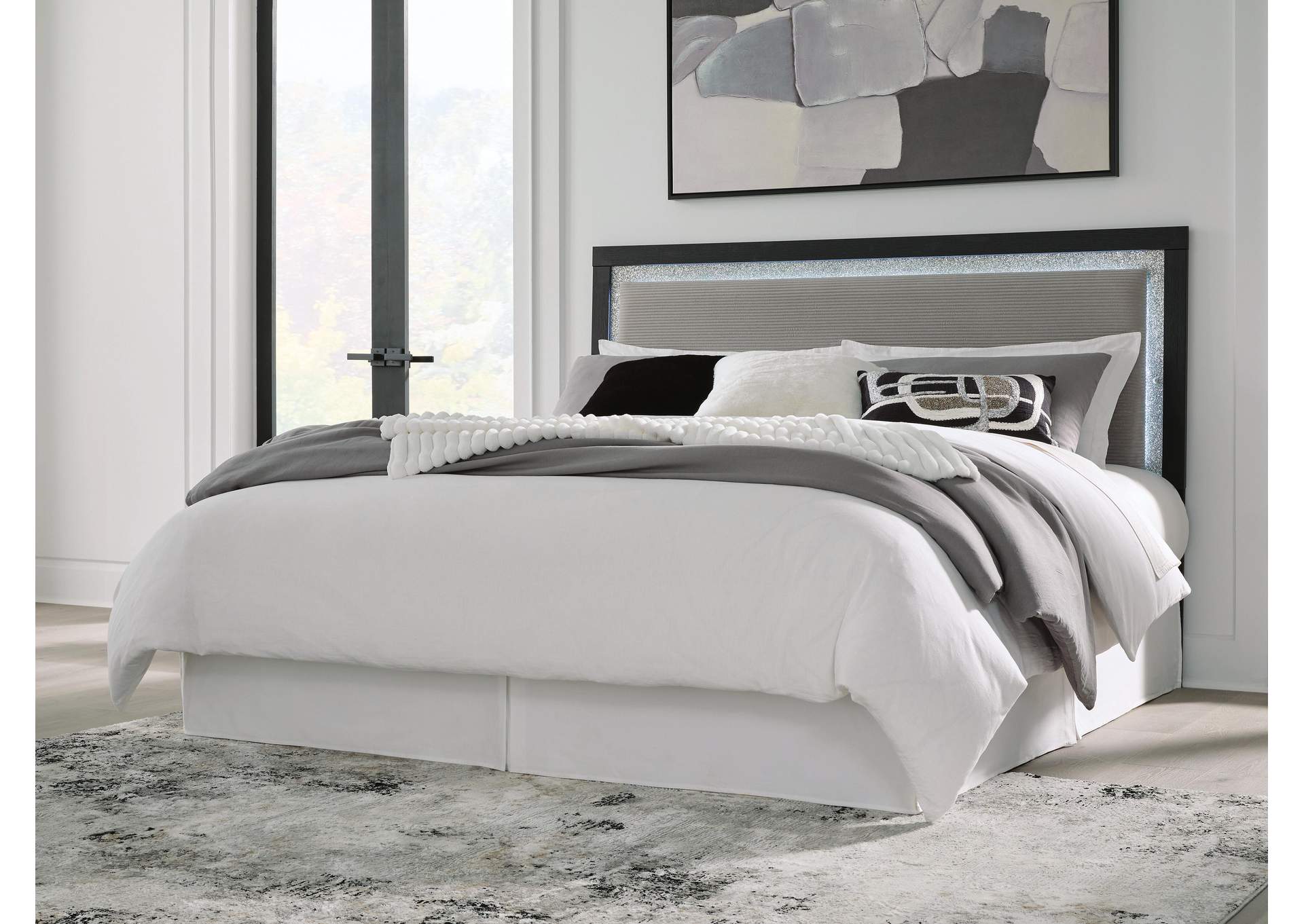 Maeling King Upholstered Panel Headboard image 2