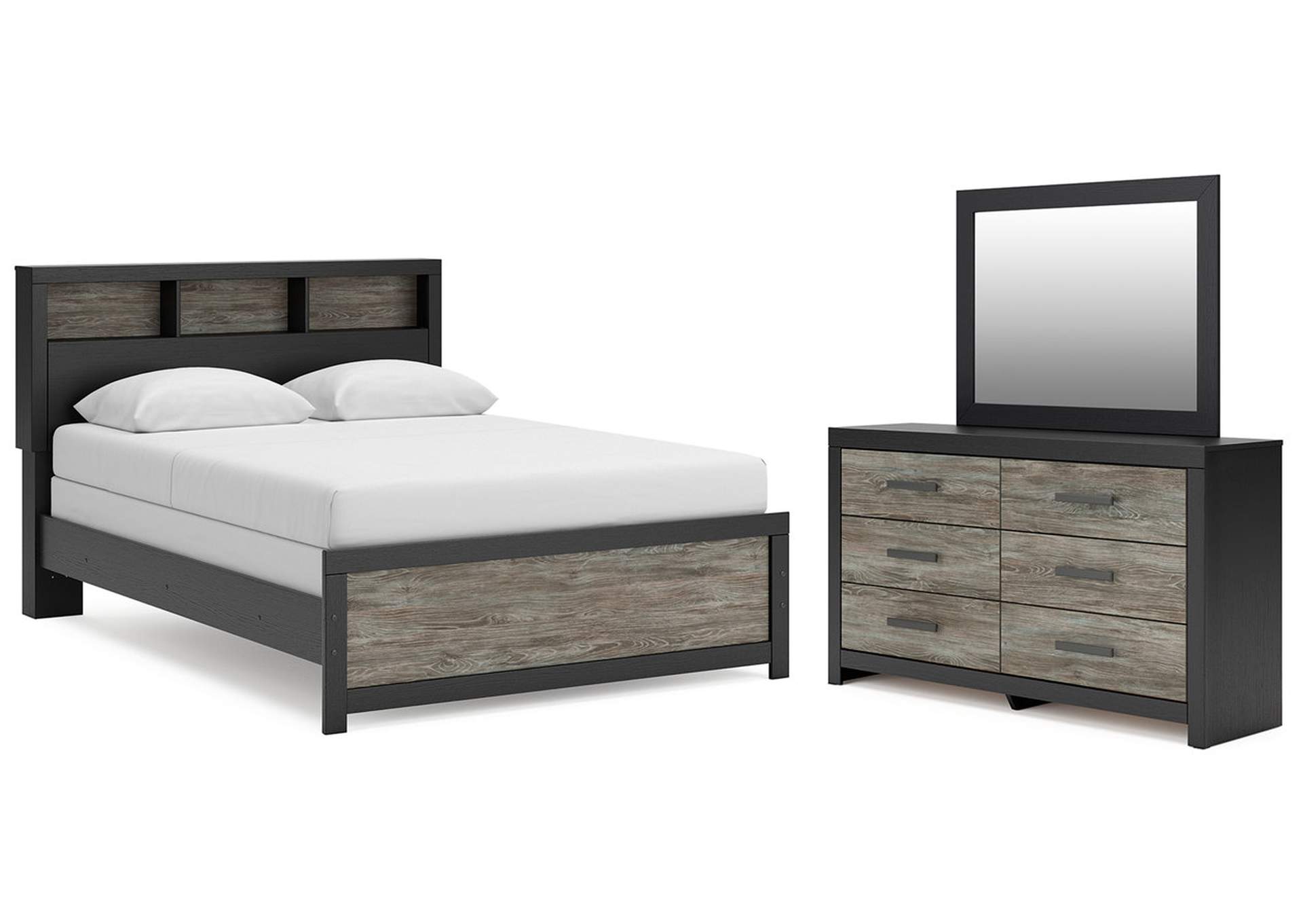 Broachmyn Queen Bookcase Bed, Dresser and Mirror image 2