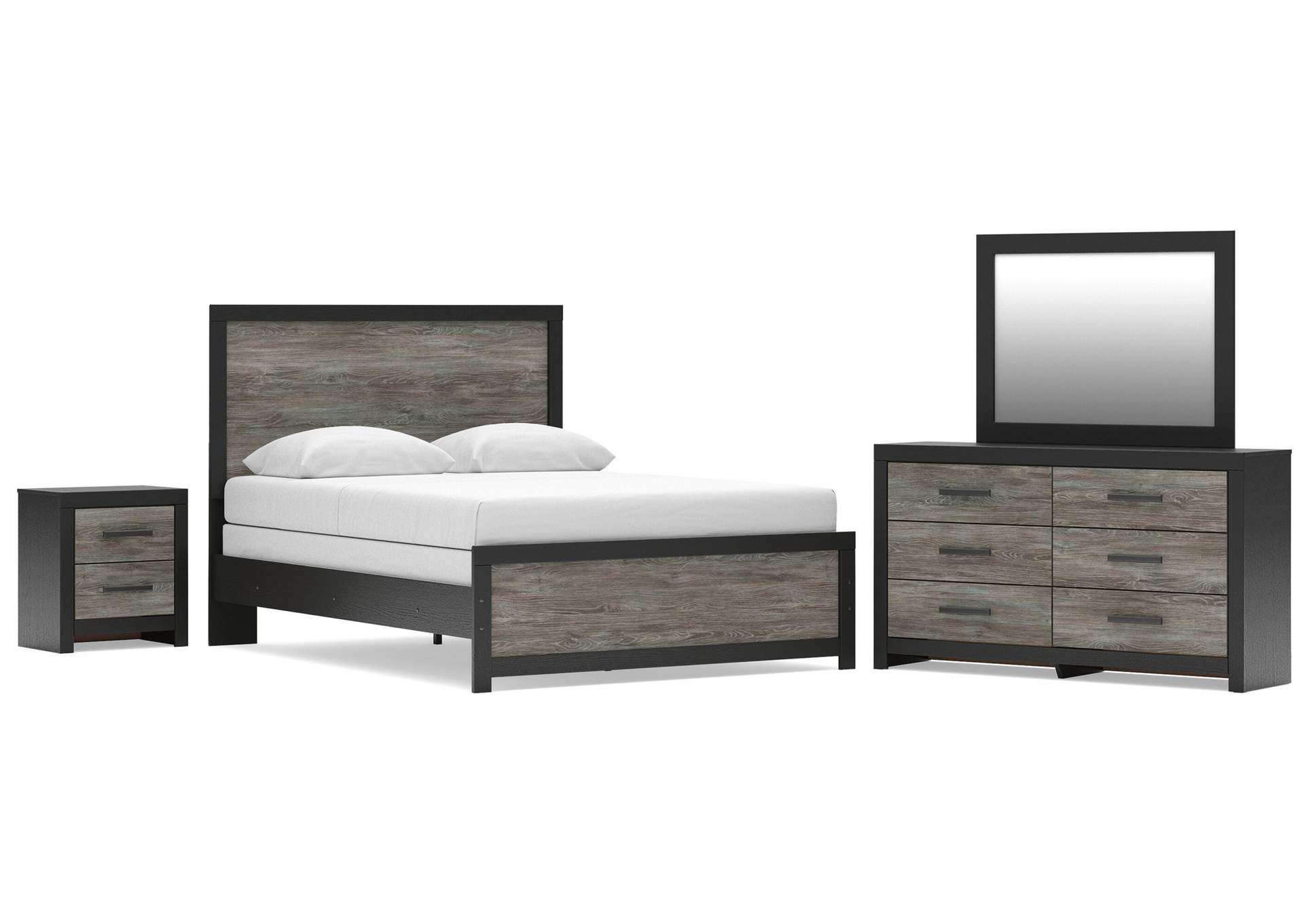 Broachmyn Queen Panel Bed, Dresser, Mirror and Nightstand image 1