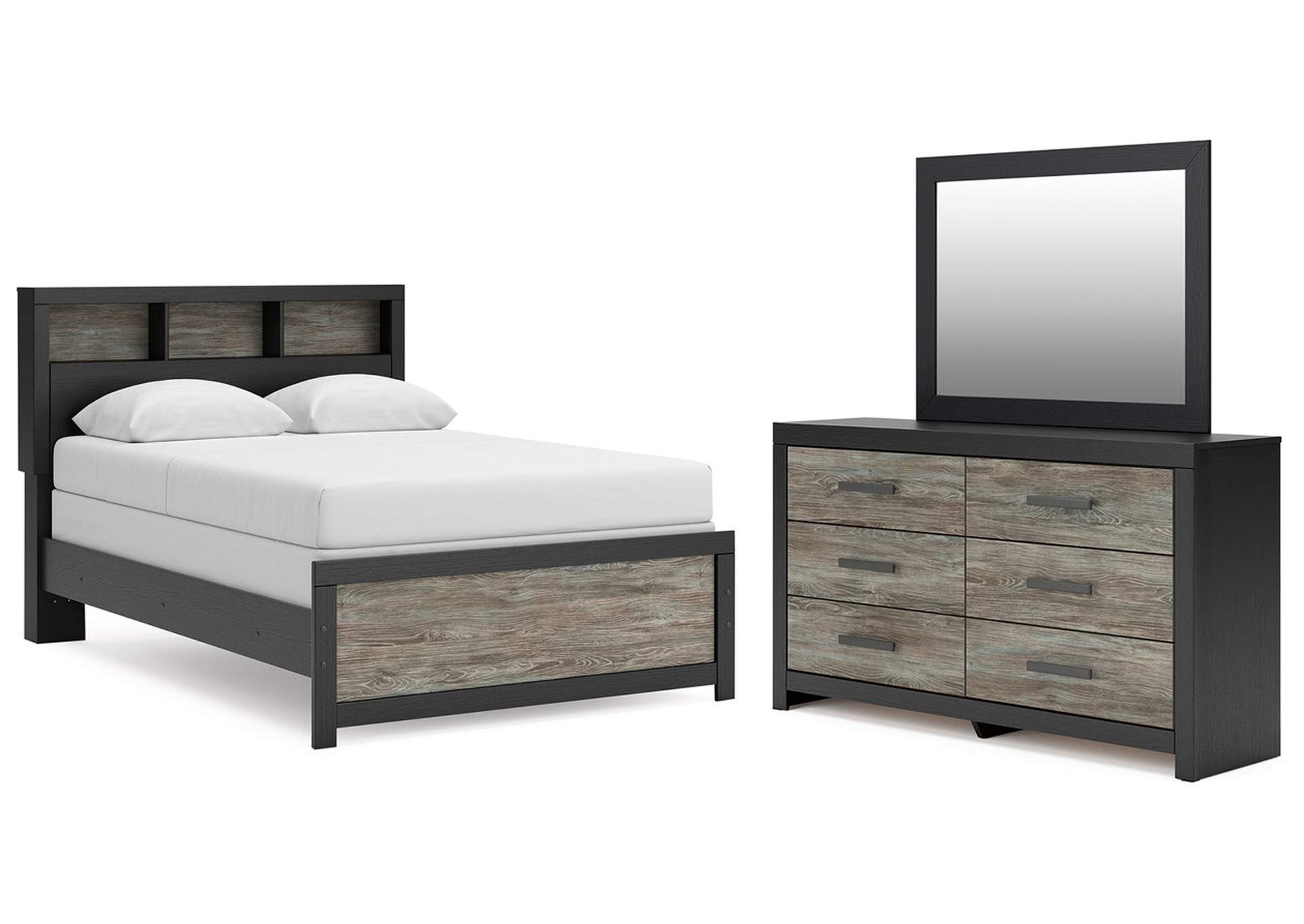 Broachmyn Full Bookcase Bed, Dresser and Mirror image 2