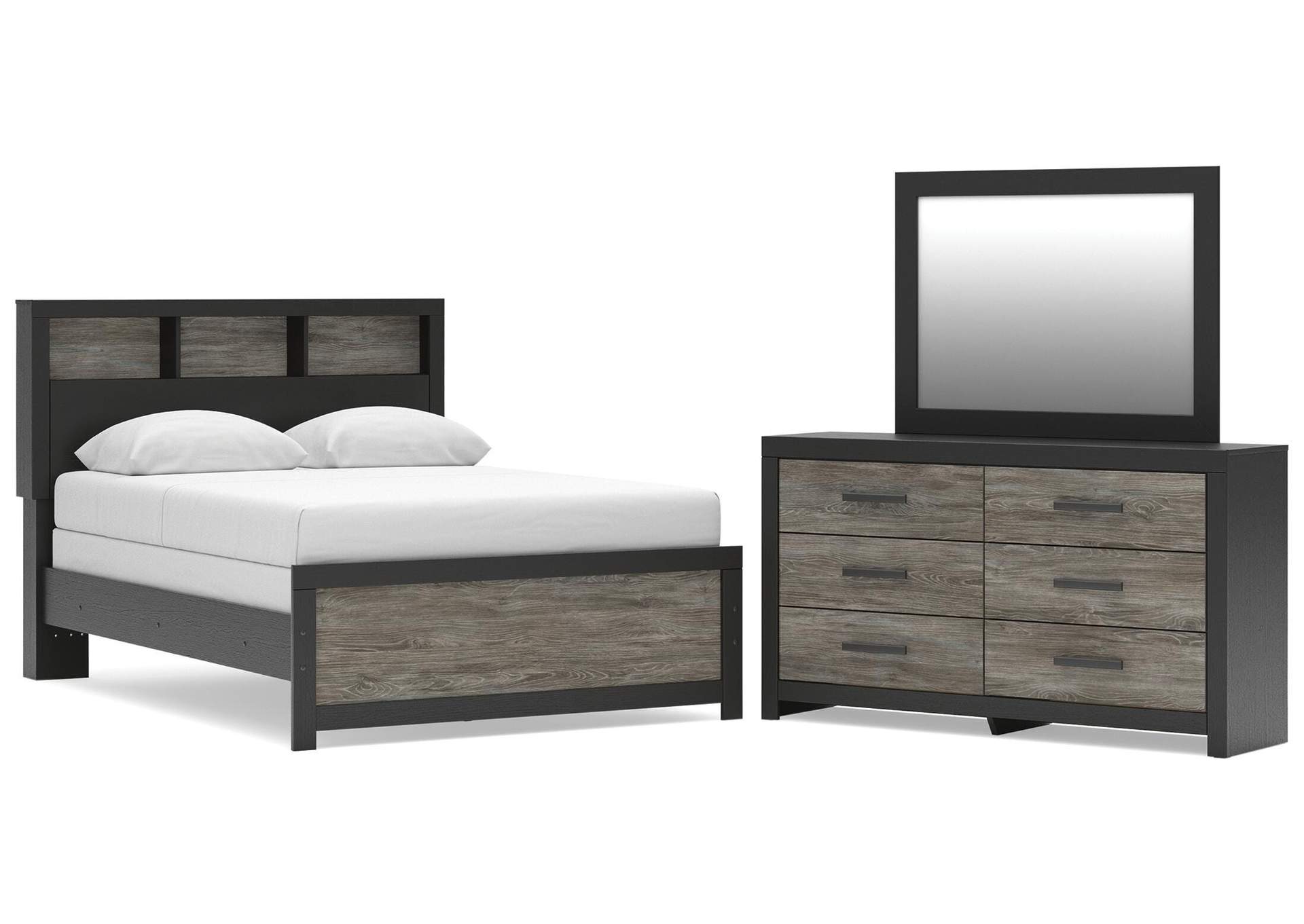 Broachmyn Full Bookcase Bed, Dresser and Mirror image 1