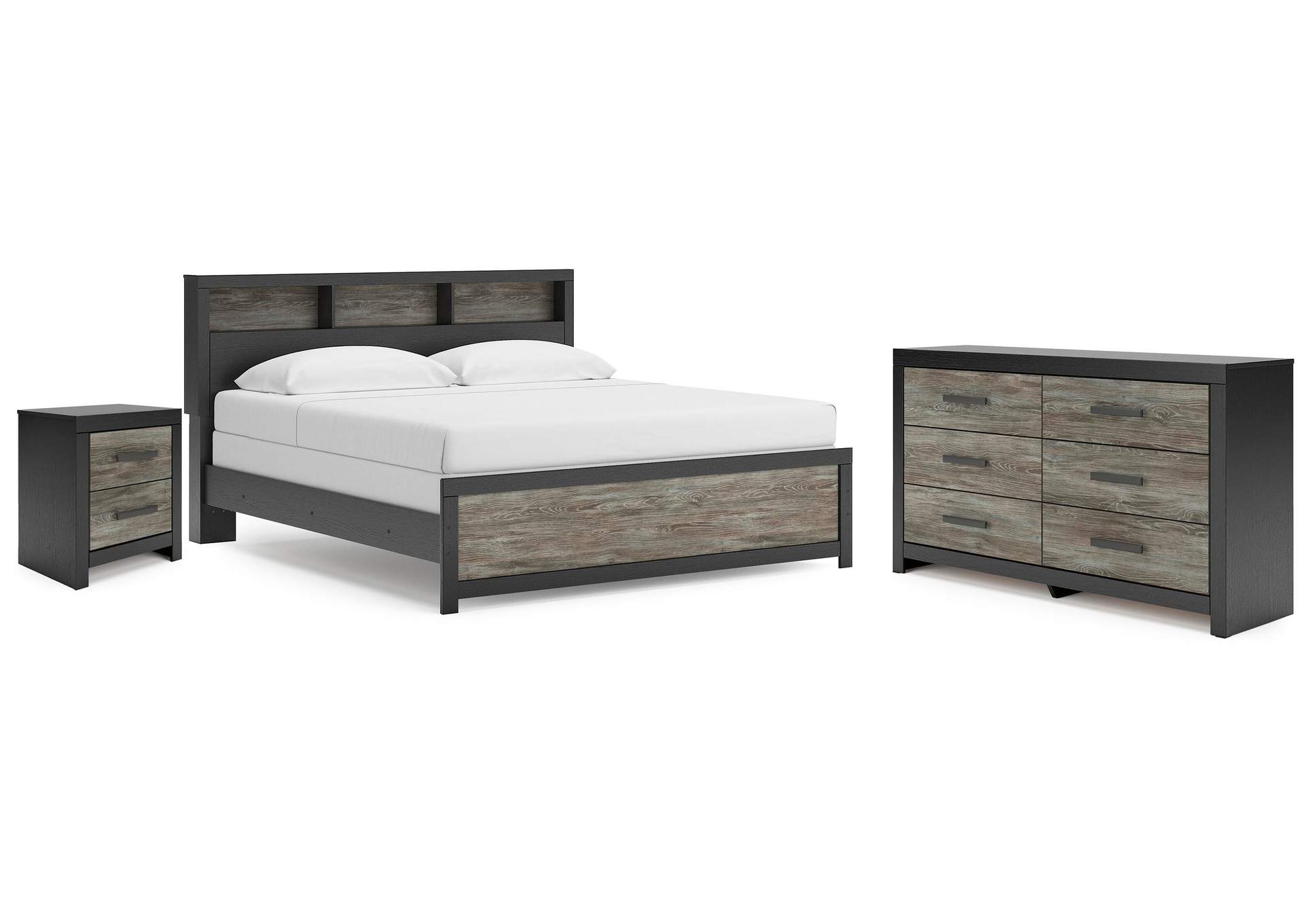 Broachmyn King Panel Bed, Dresser, and Nightstand image 1
