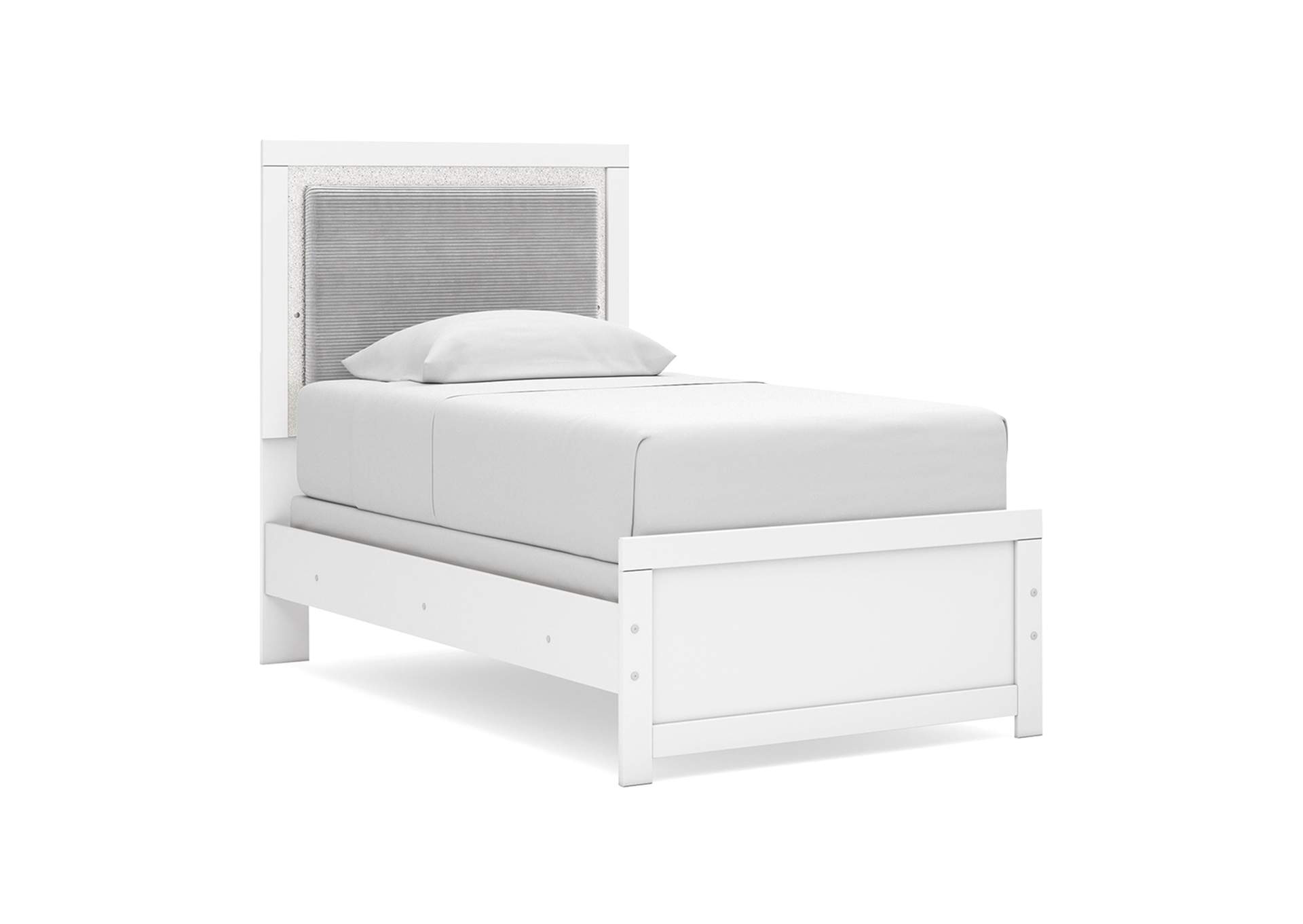 Maeling Twin Upholstered Panel Bed, Dresser and Mirror image 4
