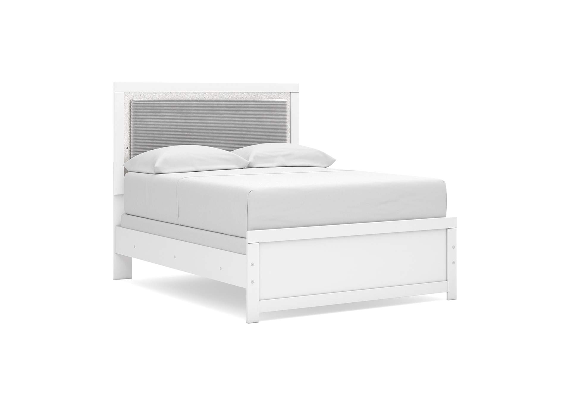 Maeling Full Upholstered Panel Bed, Dresser and Mirror image 4