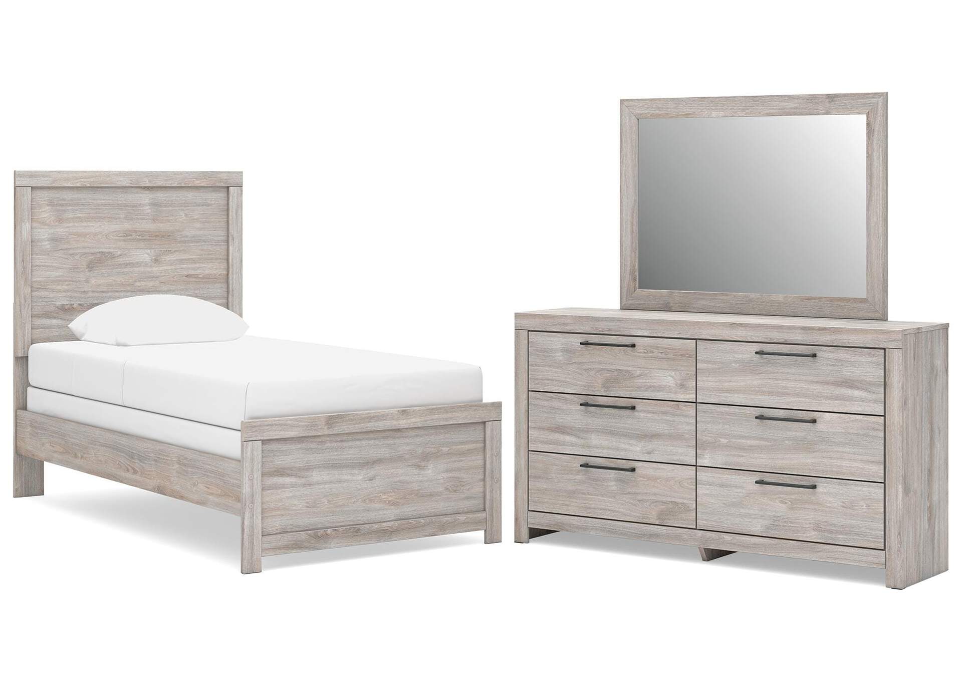 Broachmyn Twin Panel Bed, Dresser and Mirror image 1