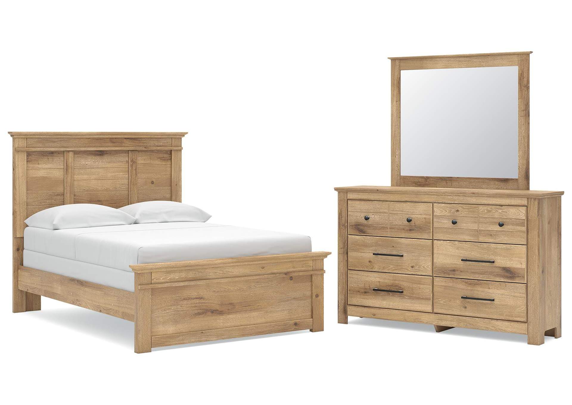 Makidern Full Panel Bed, Dresser and Mirror image 1