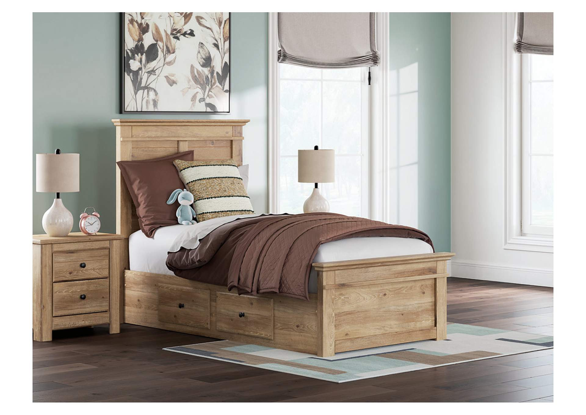 Makidern Twin Panel Storage Bed image 2