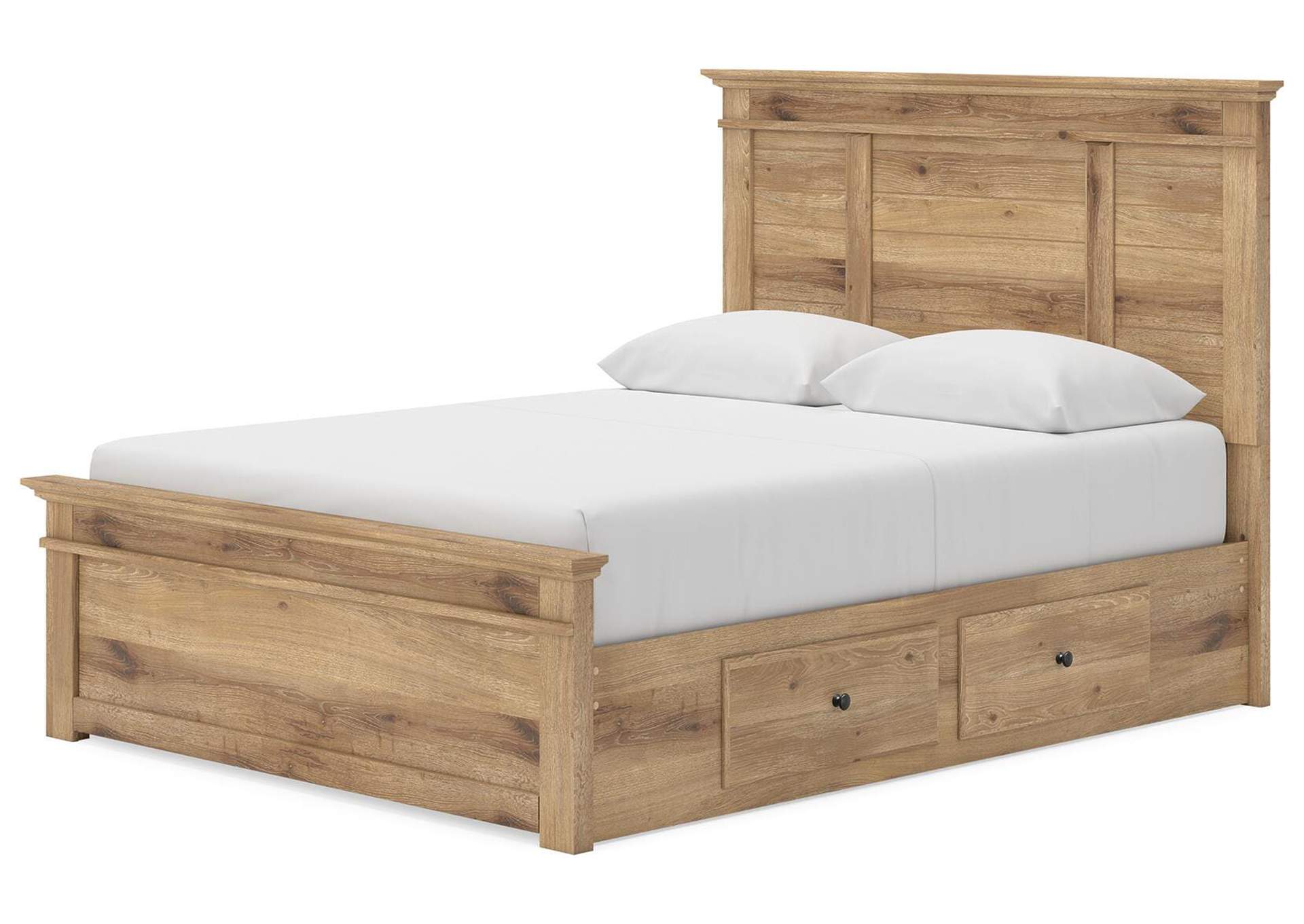 Makidern Queen Panel Bed with Storage, Dresser and Mirror image 12