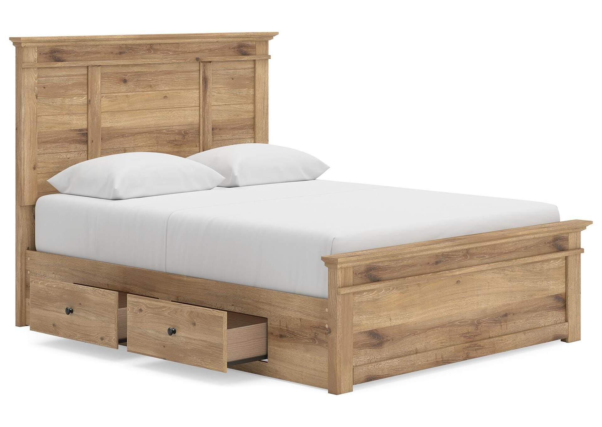 Makidern Queen Panel Bed with Storage, Dresser and Mirror image 16