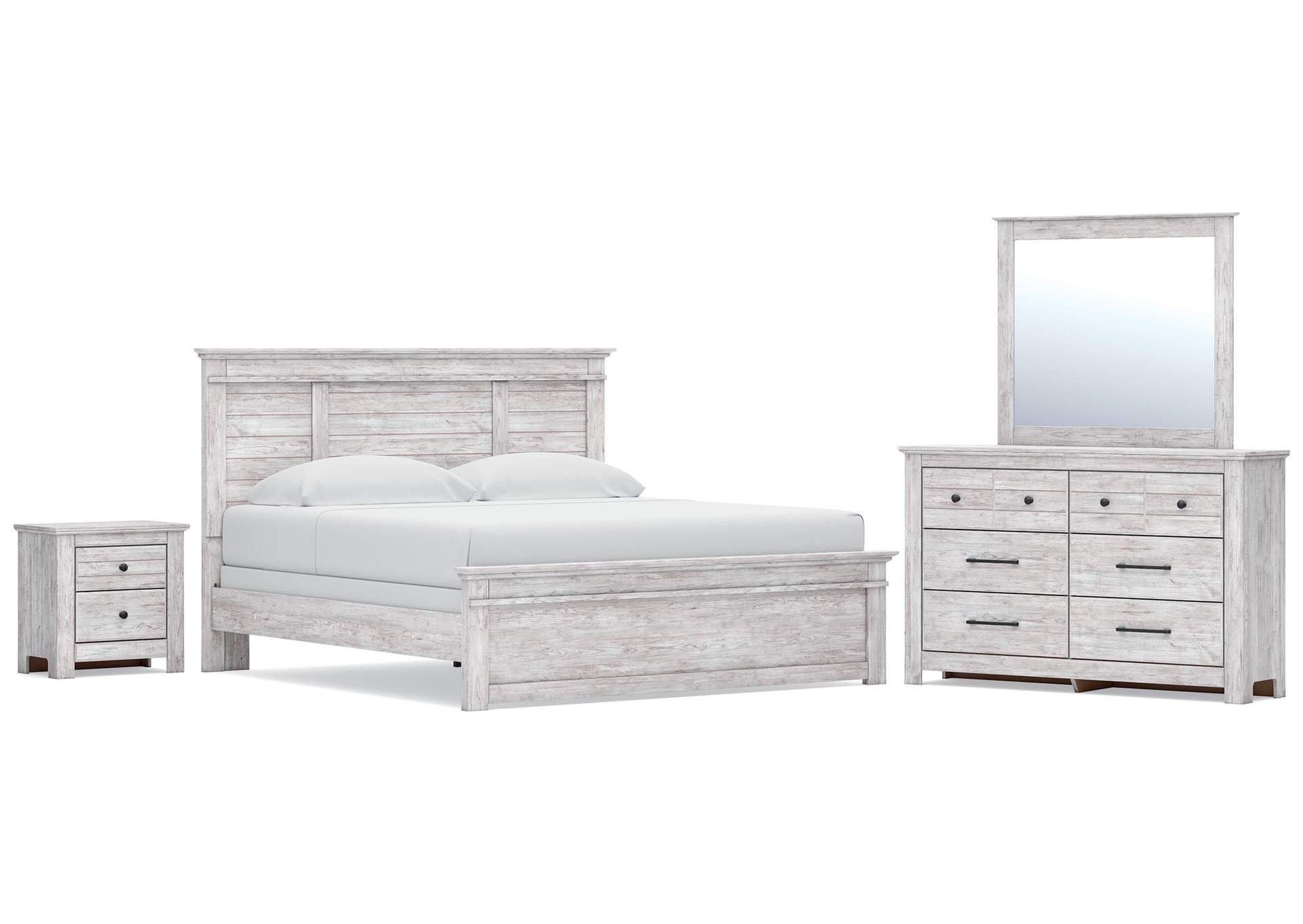 Makidern King Panel Bed, Dresser and Nightstand image 1