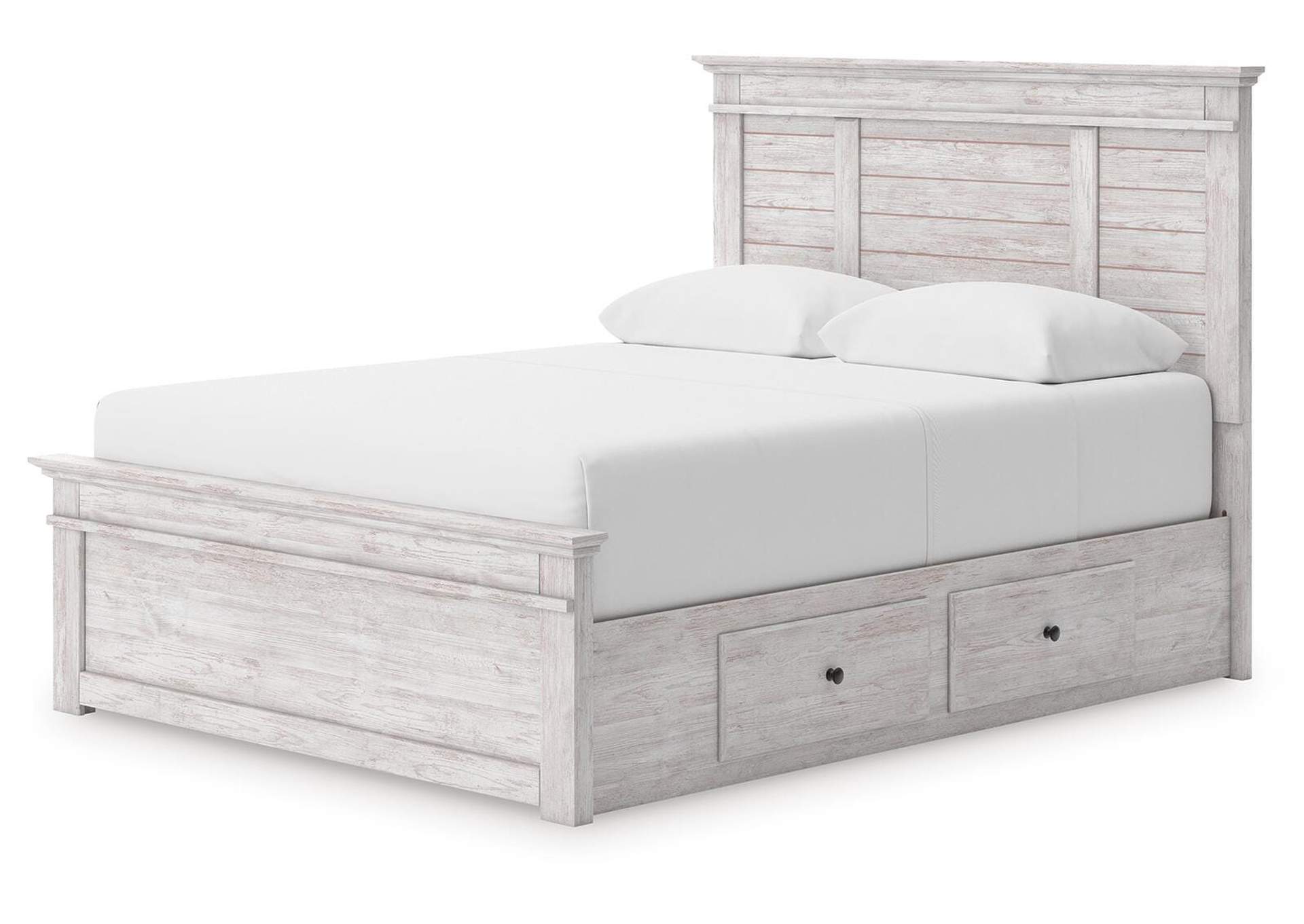 Makidern Queen Panel Bed with Storage, Dresser and Mirror image 10