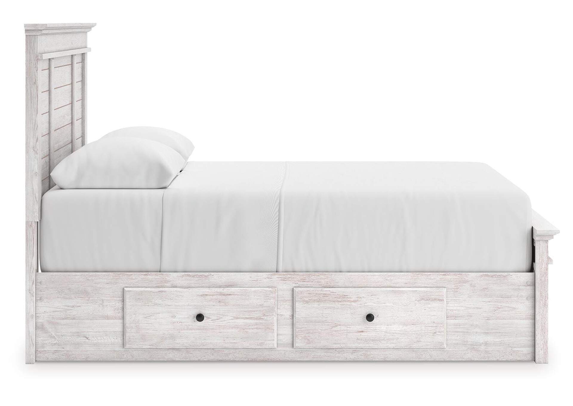 Makidern Queen Panel Bed with Storage, Dresser and Mirror image 3