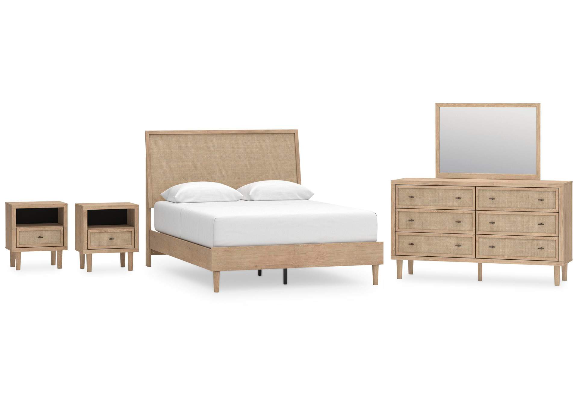 Cielden Queen Panel Bed, Dresser, Mirror and 2 Nightstands image 1