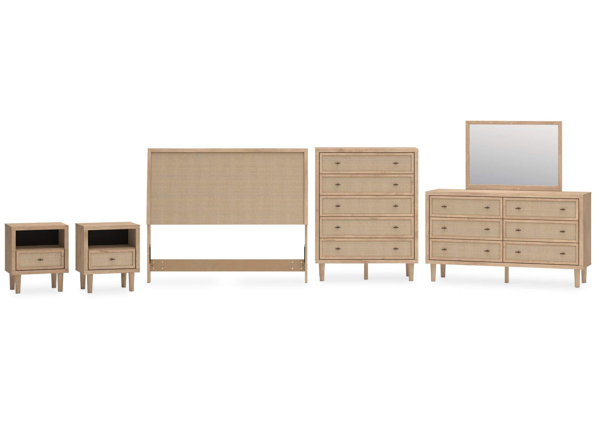 Cielden Queen Panel Headboard, Dresser, Mirror, Chest and 2 Nightstands image 1