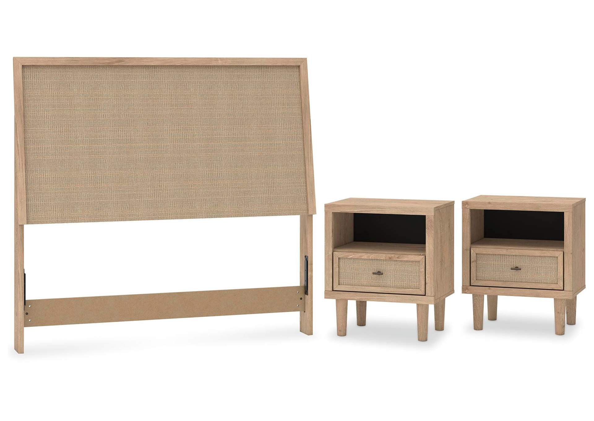 Cielden Full Panel Headboard and 2 Nightstands image 1