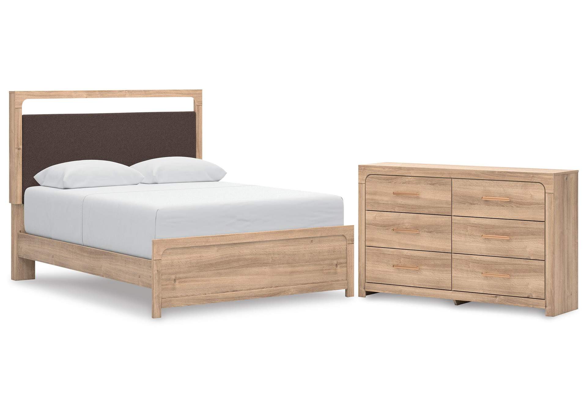 Hollymount Queen Upholstered Platform Bed and Dresser image 1