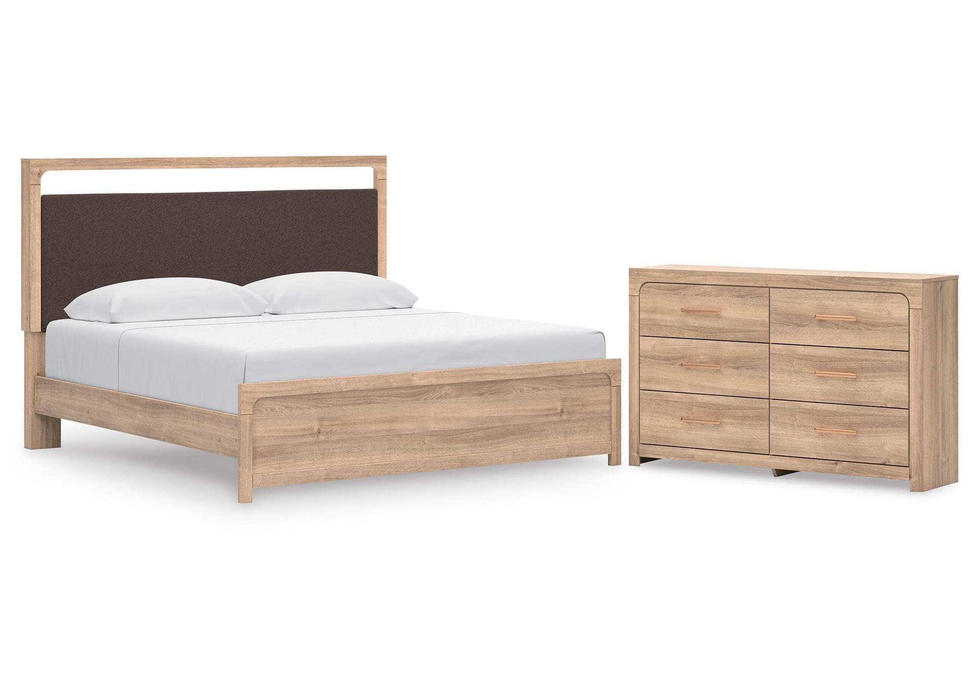 Hollymount King Upholstered Platform Bed and Dresser image 1