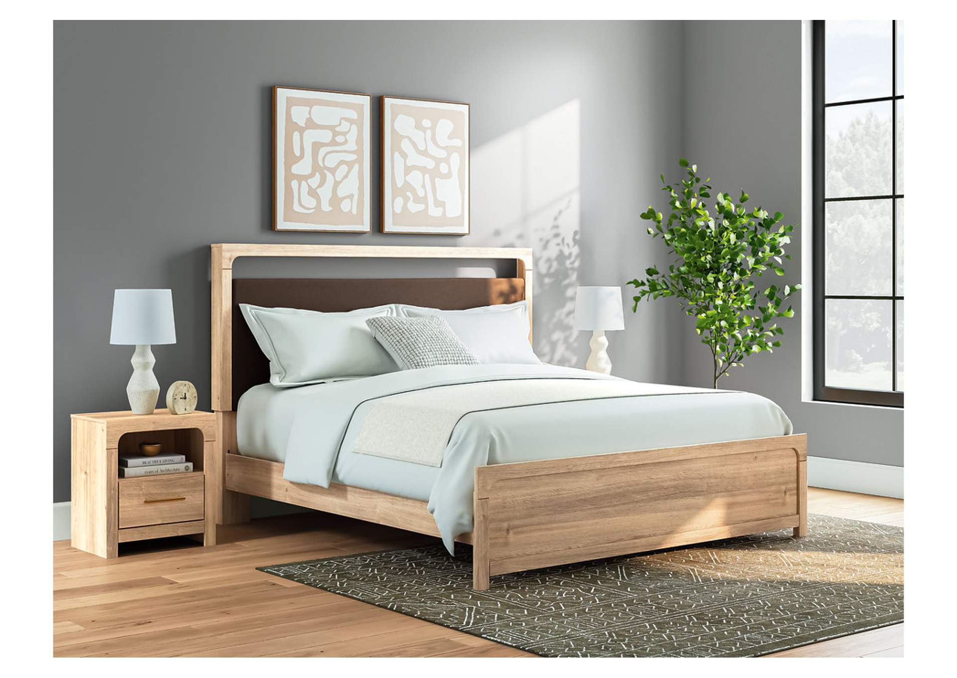 Hollymount King Upholstered Platform Bed, Dresser and Mirror image 16