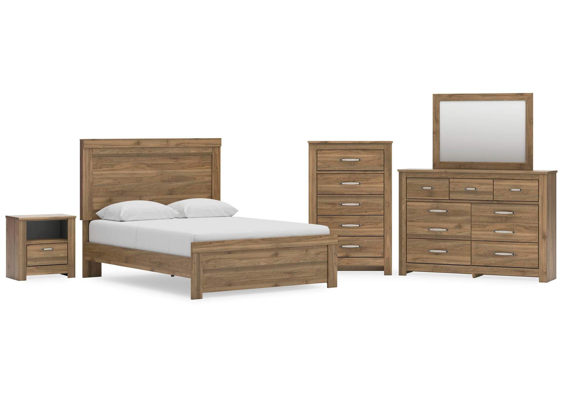 Zanbrook Queen Panel Bed, Dresser, Mirror, Chest and Nightstand image 1