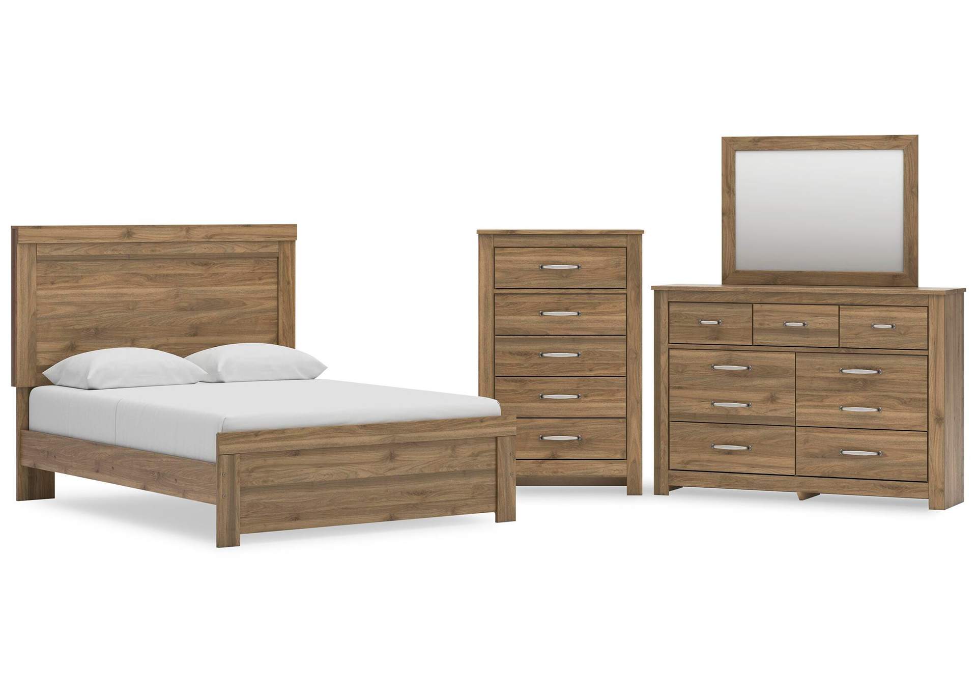 Zanbrook Queen Panel Bed, Dresser, Mirror and Chest image 1