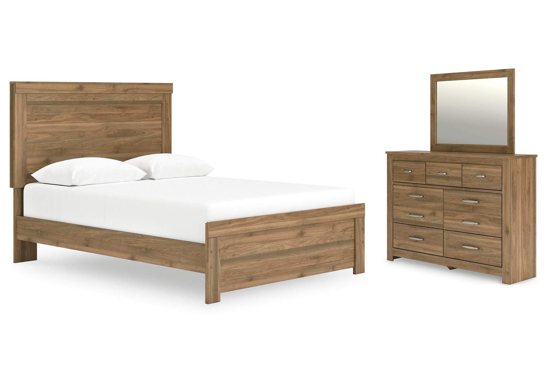Zanbrook Queen Panel Bed with Mirrored Dresser image 1