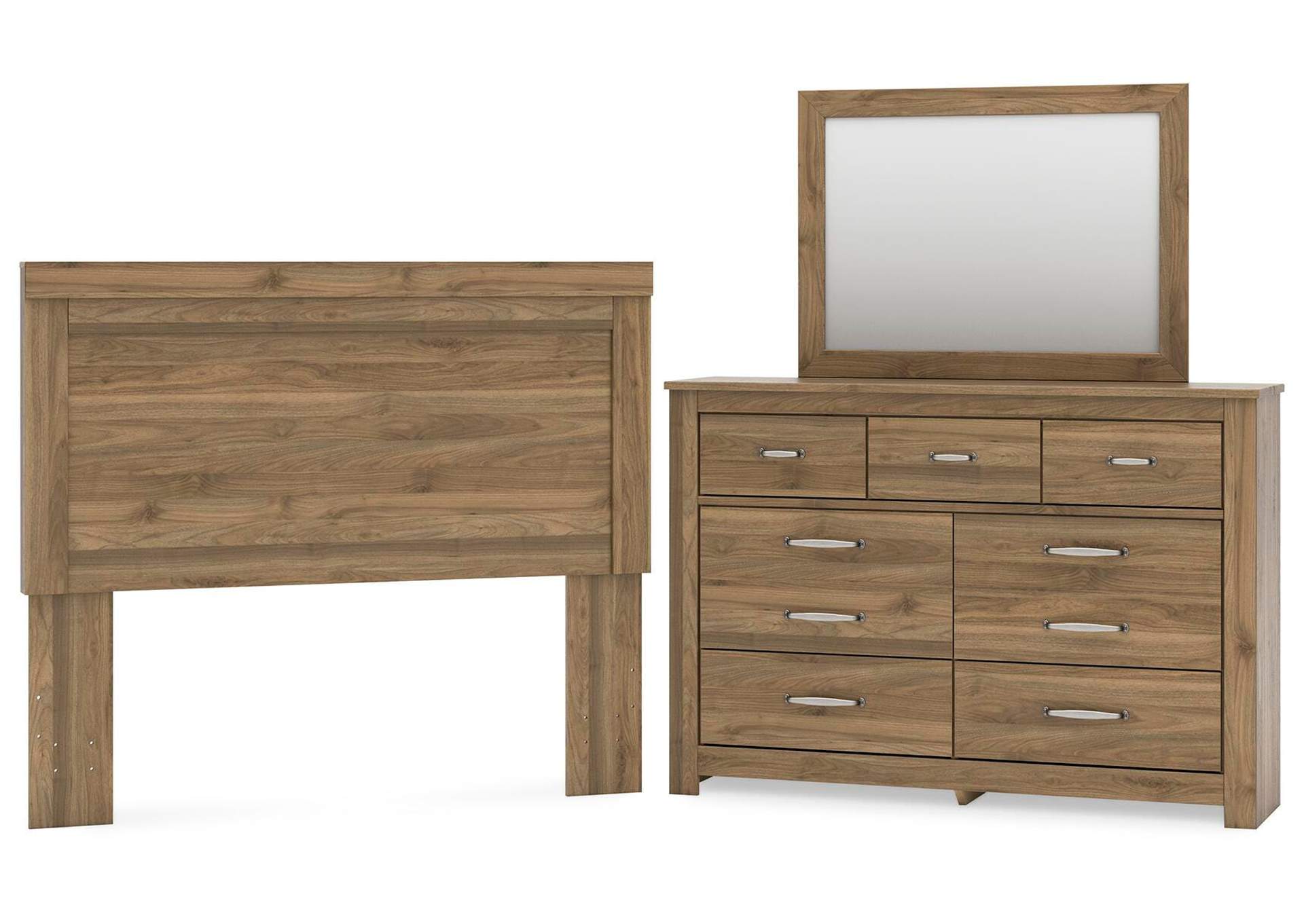 Zanbrook Queen Panel Headboard with Mirrored Dresser image 1