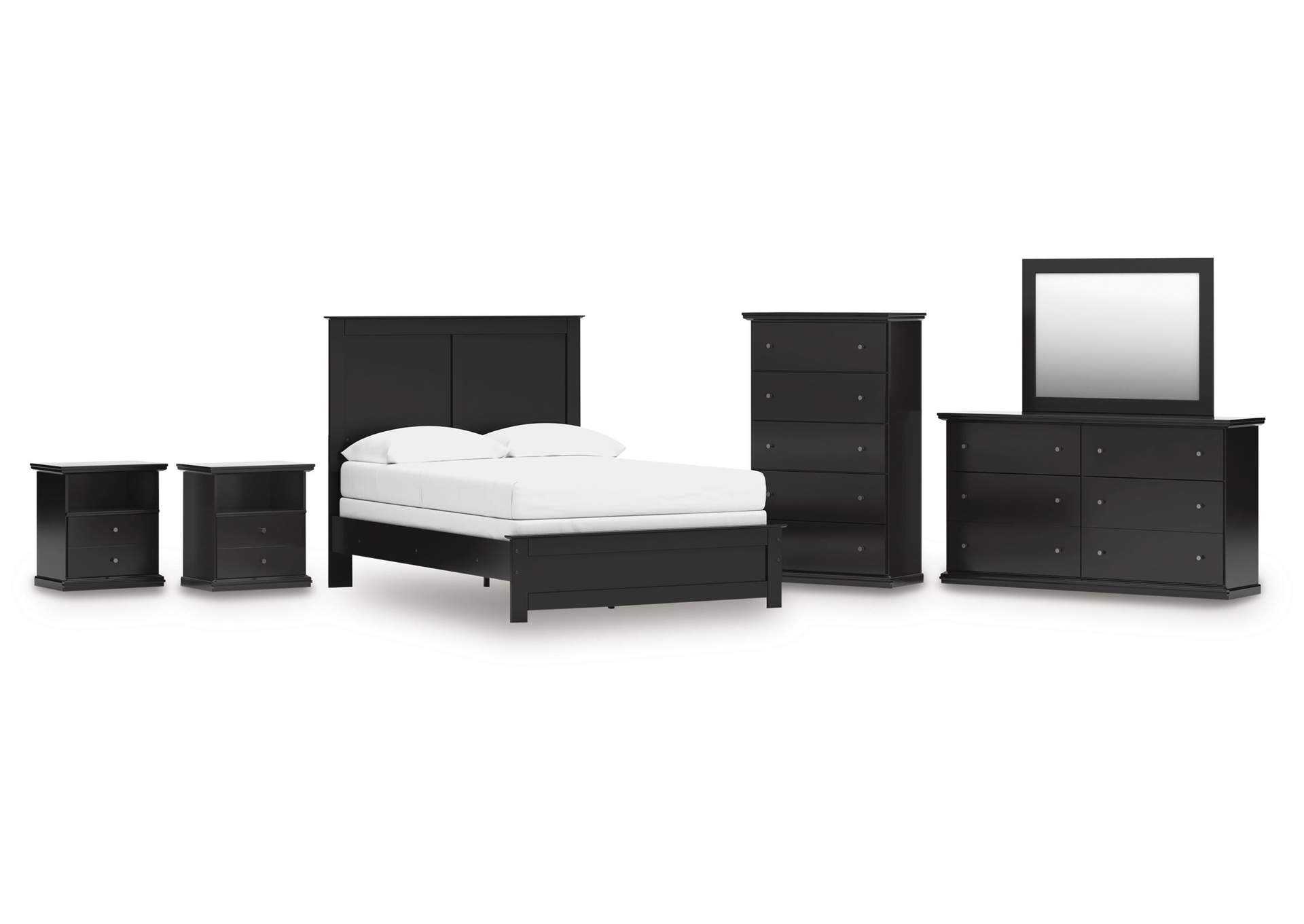 Maribel Full Panel Bed, Dresser, Mirror, Chest and 2 Nightstands image 1