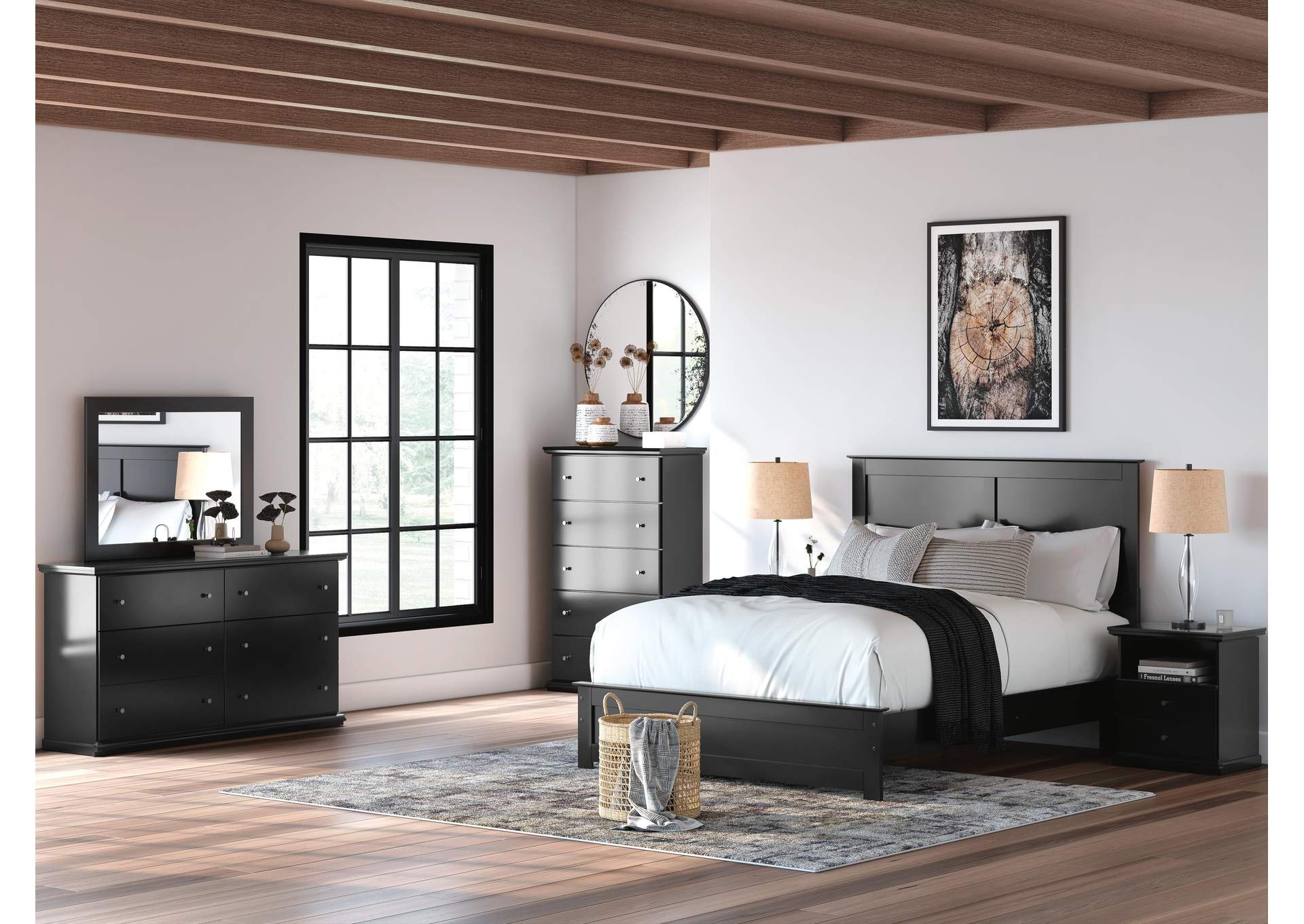 Maribel King Panel Bed, Dresser and Mirror image 6