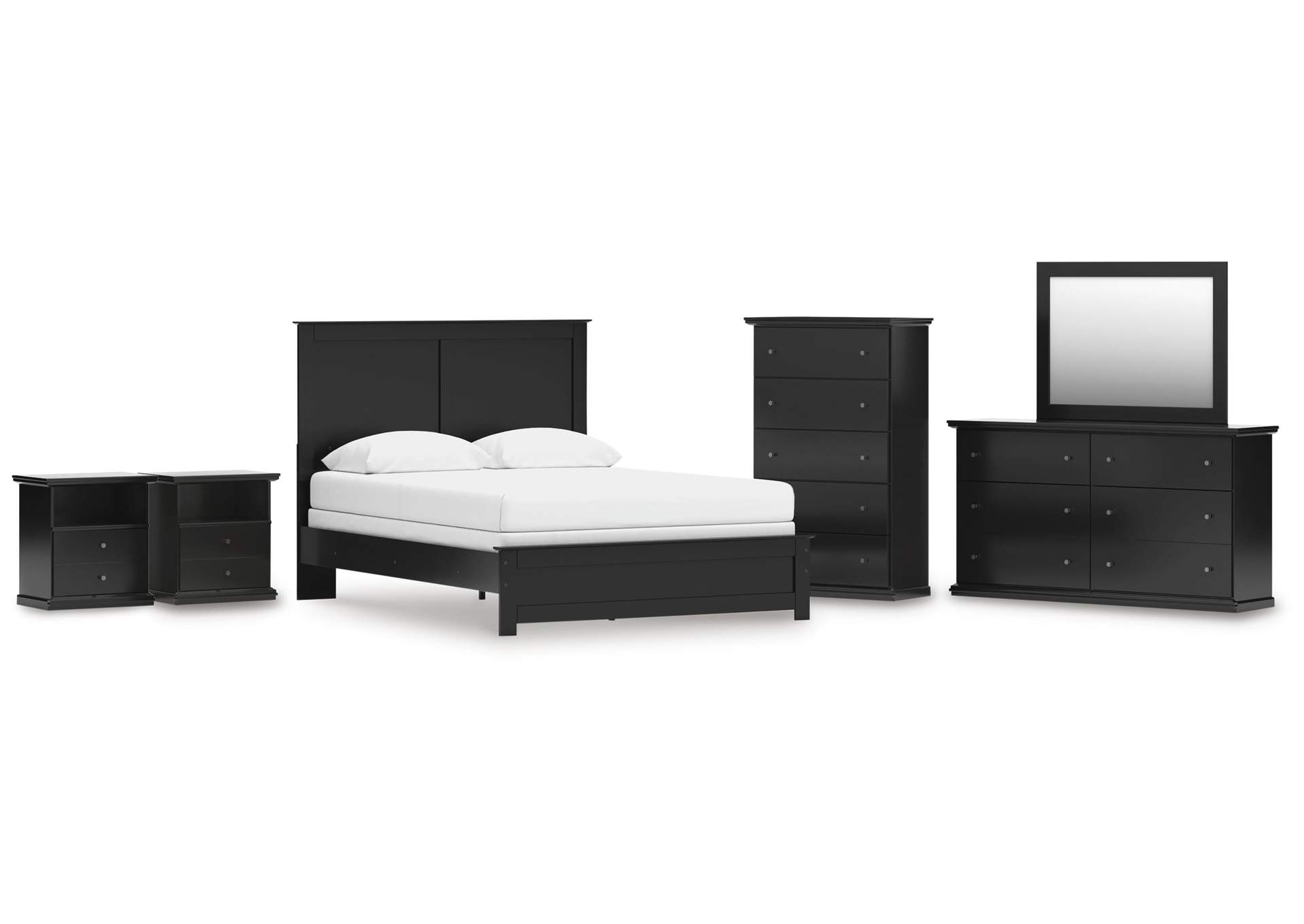 Maribel Queen Panel Bed, Dresser, Mirror, Chest and 2 Nightstands image 1