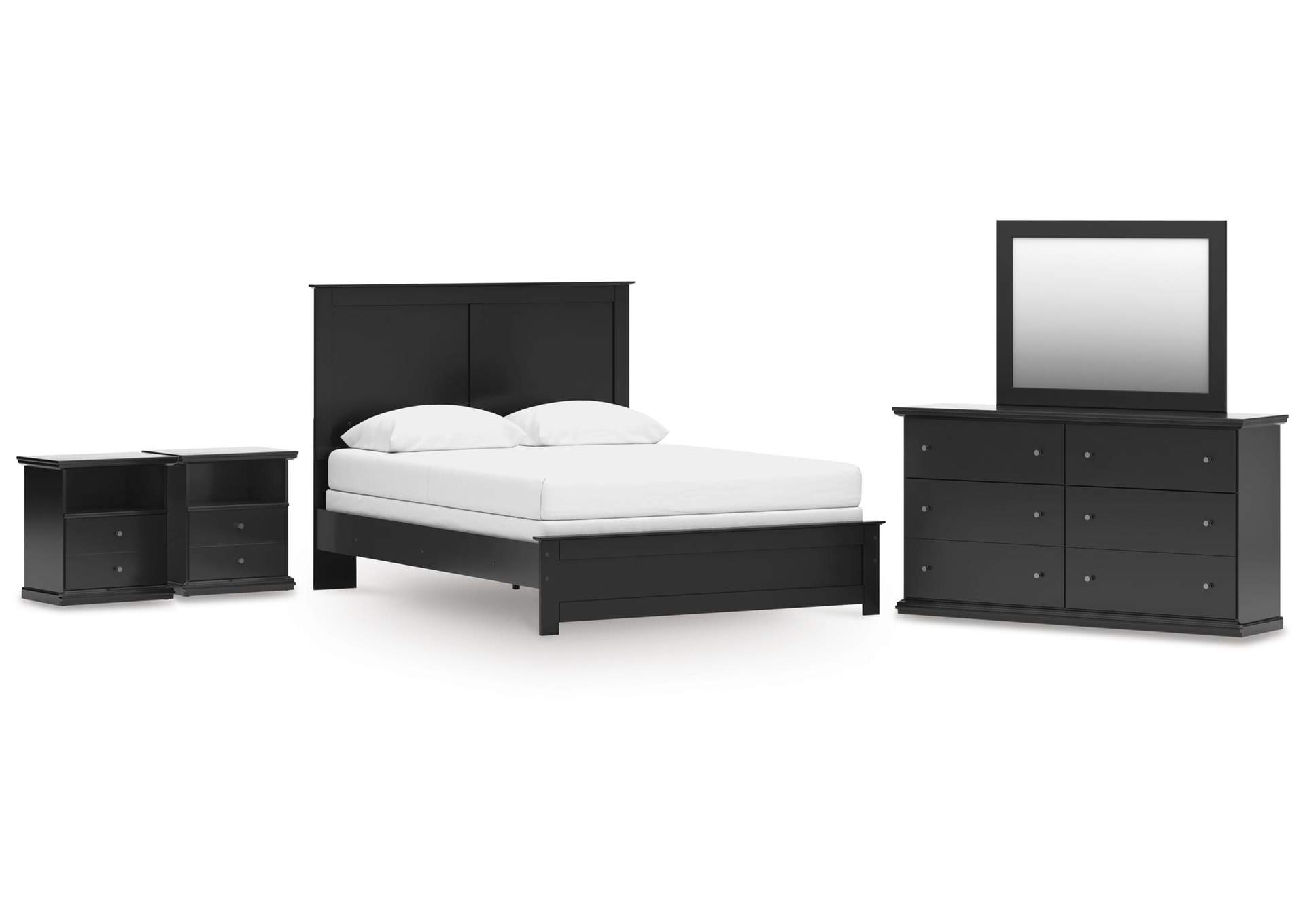 Maribel Queen Panel Bed, Dresser, Mirror and 2 Nightstands image 1