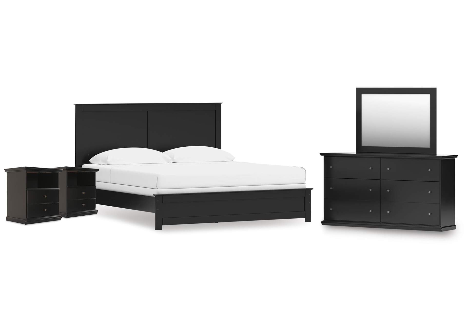 Maribel King Panel Bed, Dresser, Mirror and 2 Nightstands image 1