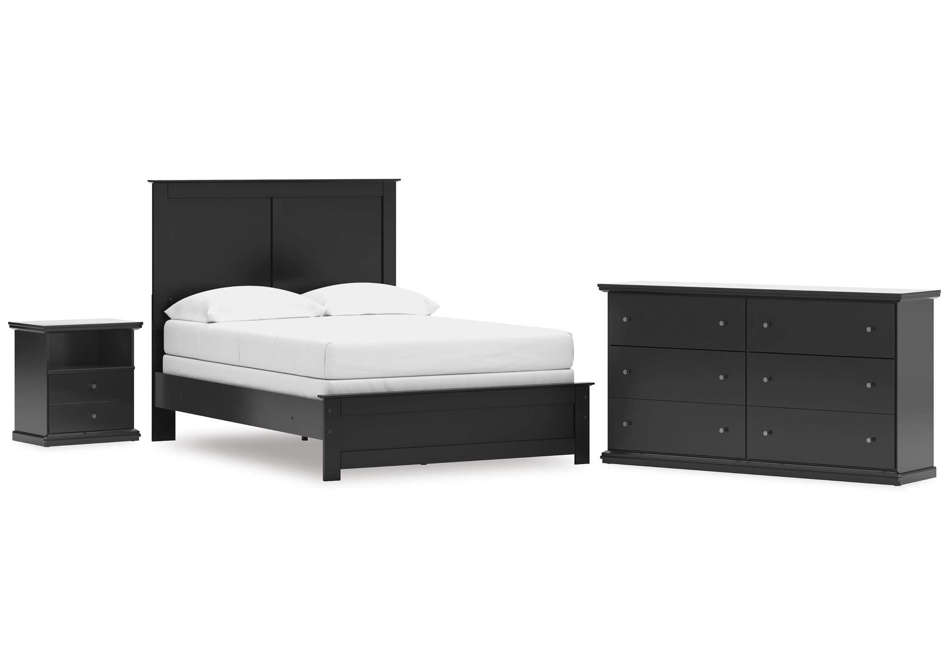 Maribel Full Panel Bed, Dresser and Nightstand image 1