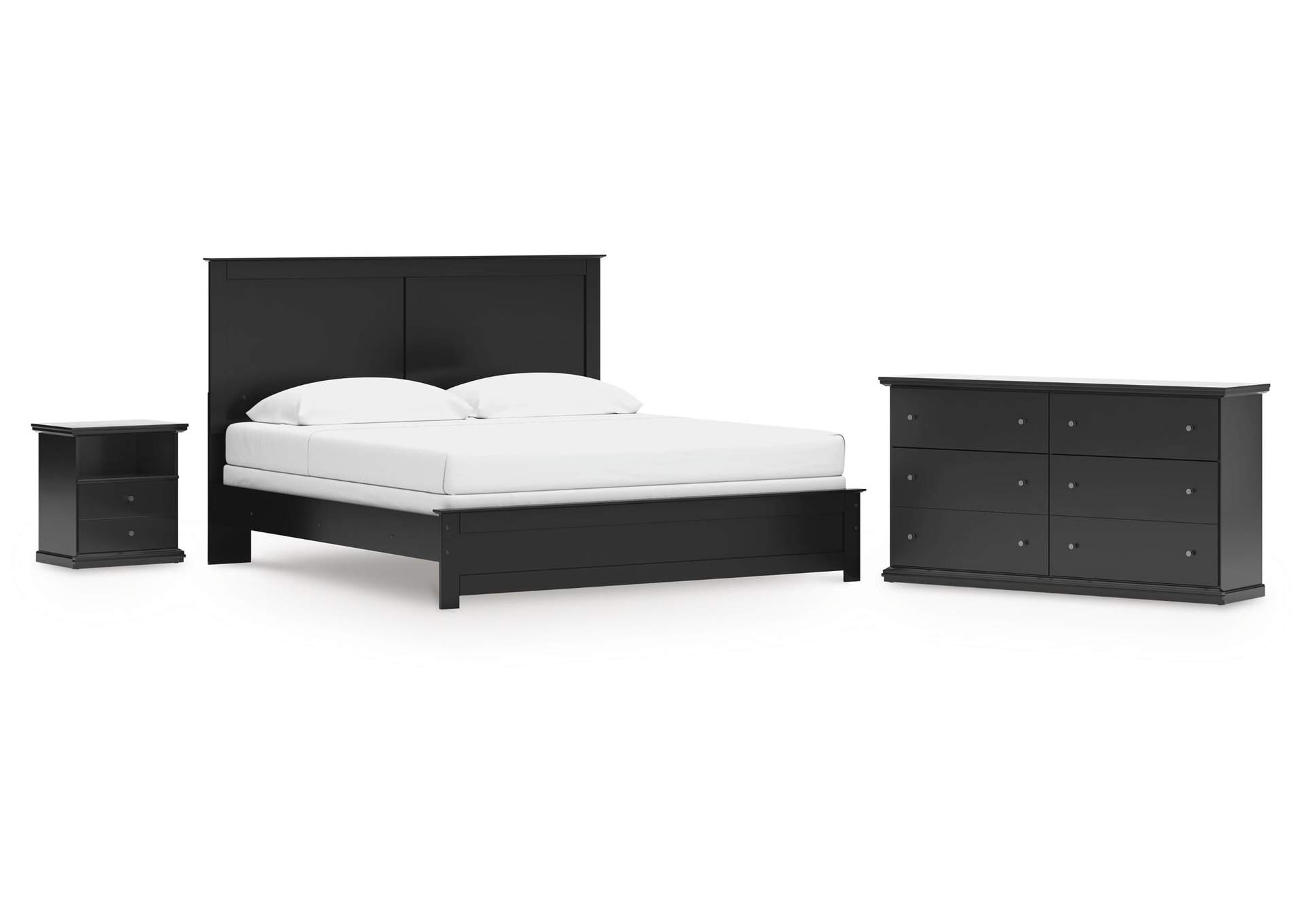 Maribel King Panel Bed, Dresser and Nightstand image 1