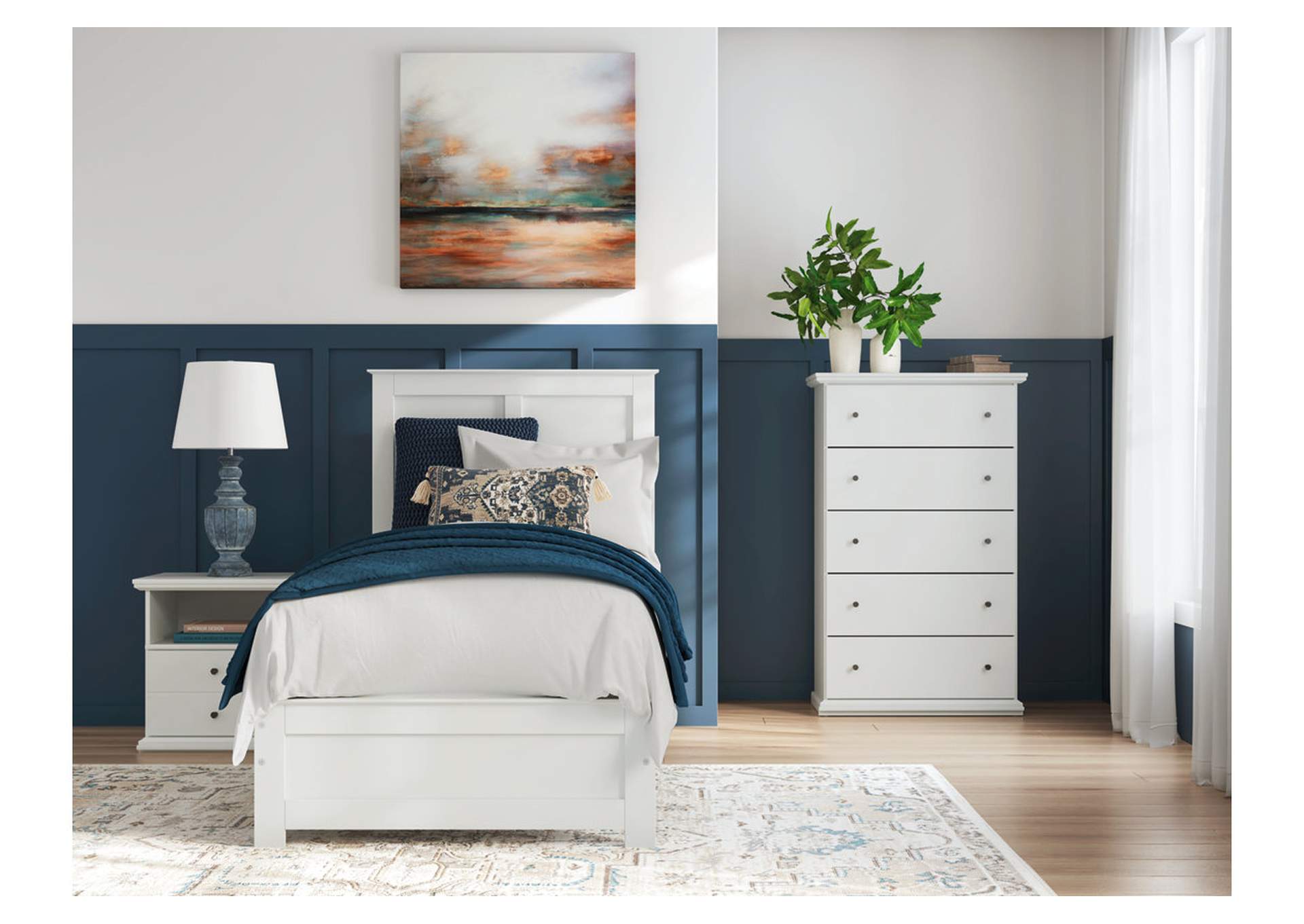 Bostwick Shoals Full Panel Bed with Mirrored Dresser, Chest and Nightstand image 6