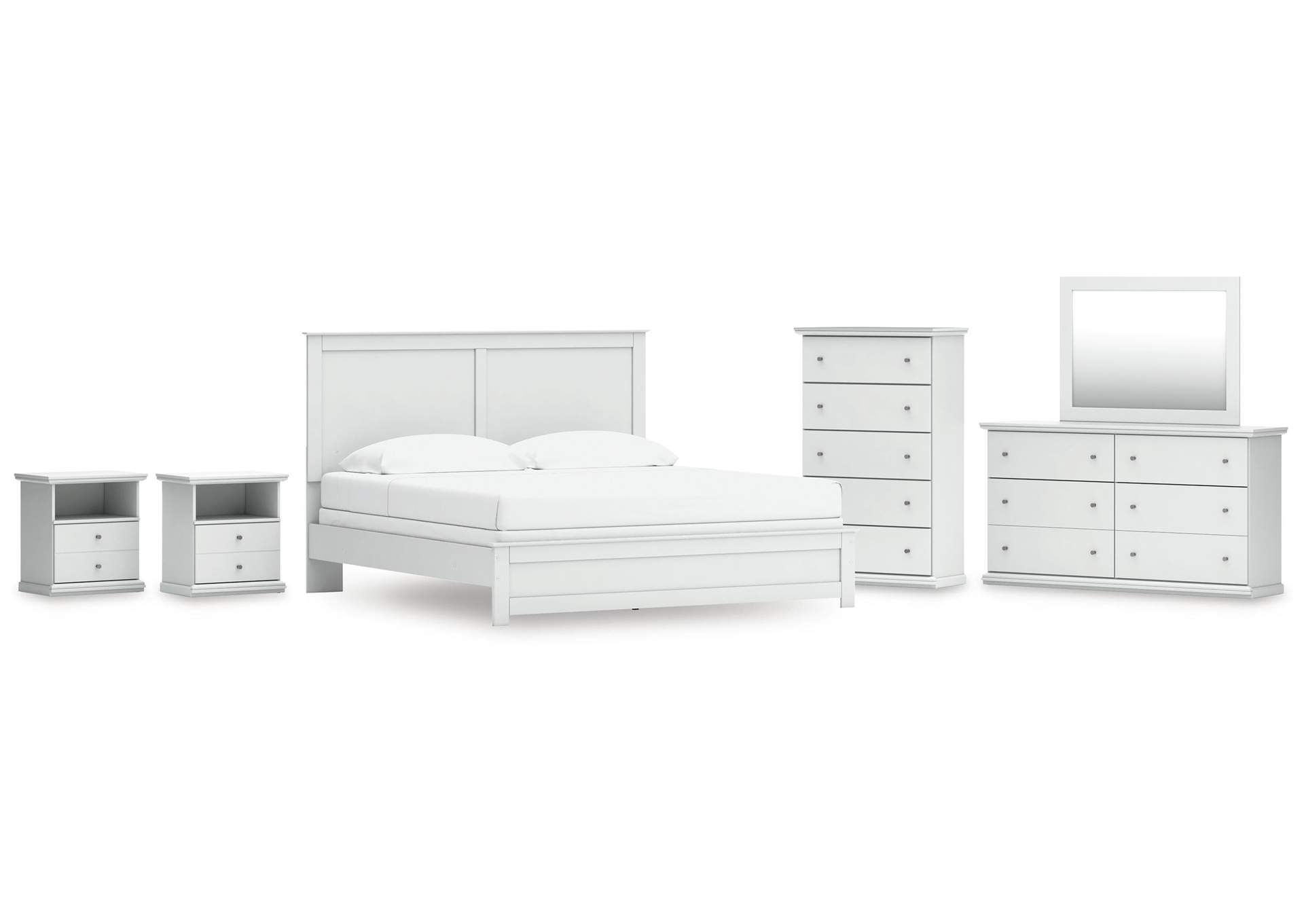 Bostwick Shoals King Panel Bed, Dresser, Mirror, Chest and 2 Nightstands image 1