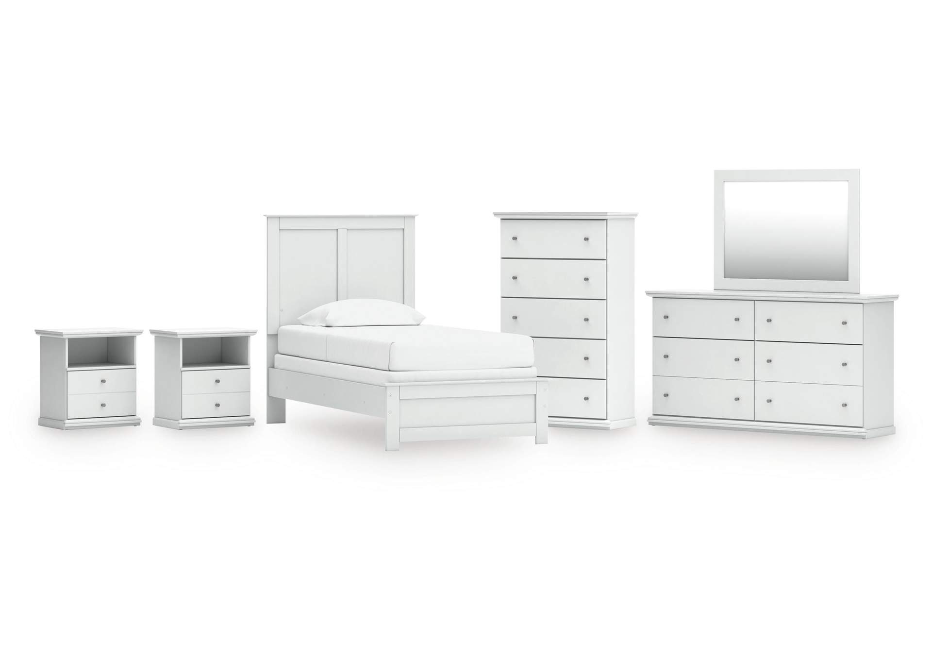 Bostwick Shoals Twin Panel Bed, Dresser, Mirror, Chest and 2 Nightstands image 1
