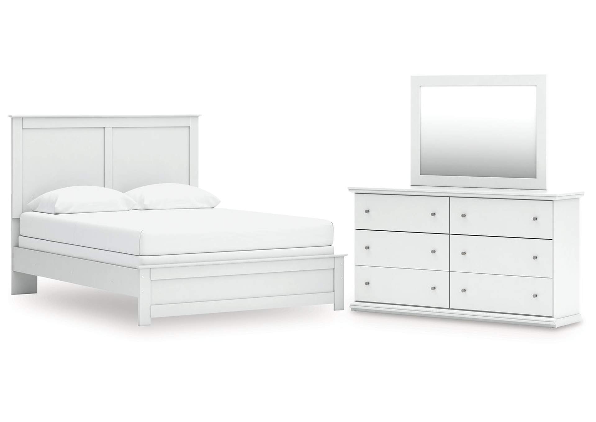 Bostwick Shoals Queen Panel Bed with Mirrored Dresser
