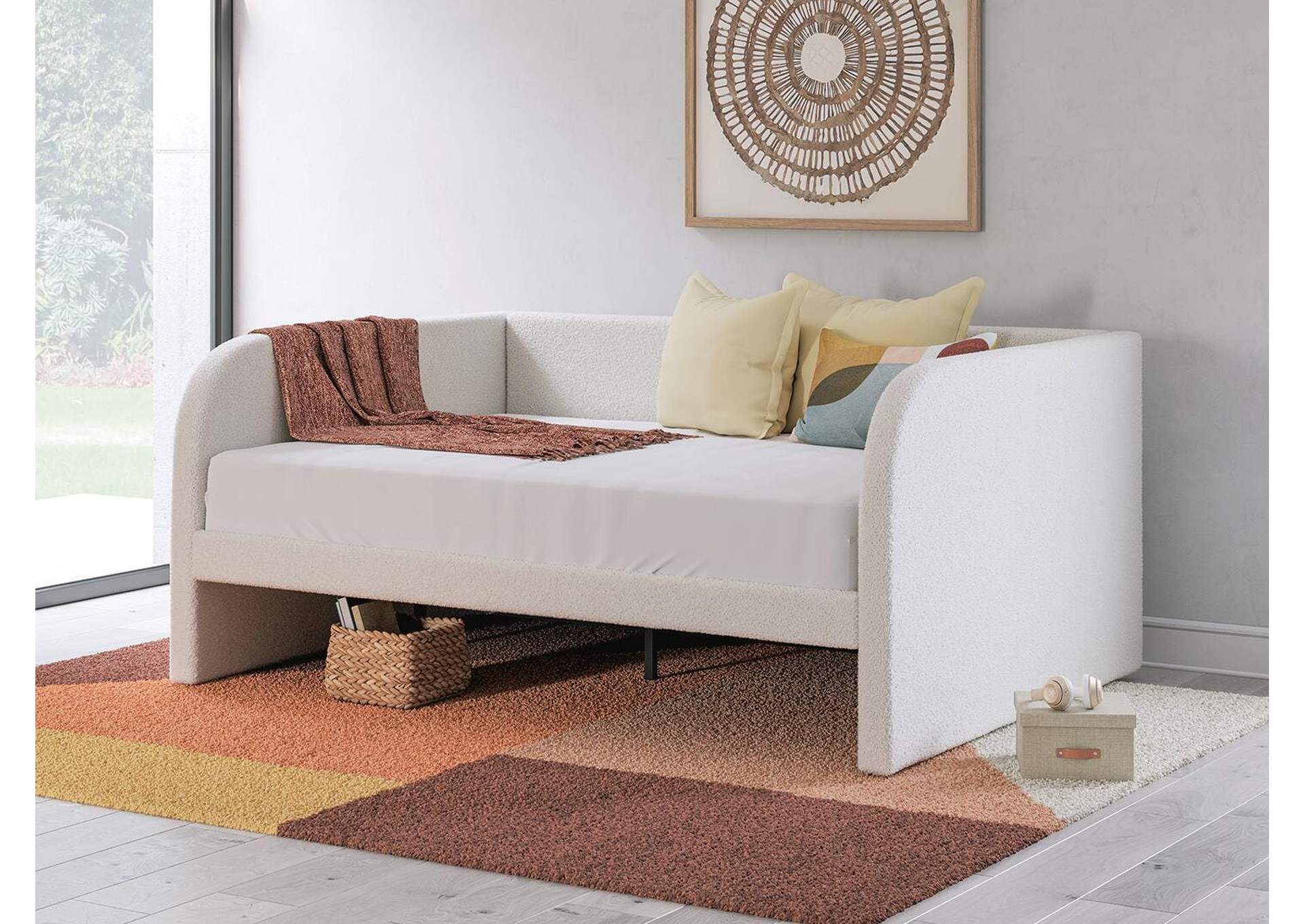 Arloster Full Upholstered Day Bed, Dresser and Mirror image 11