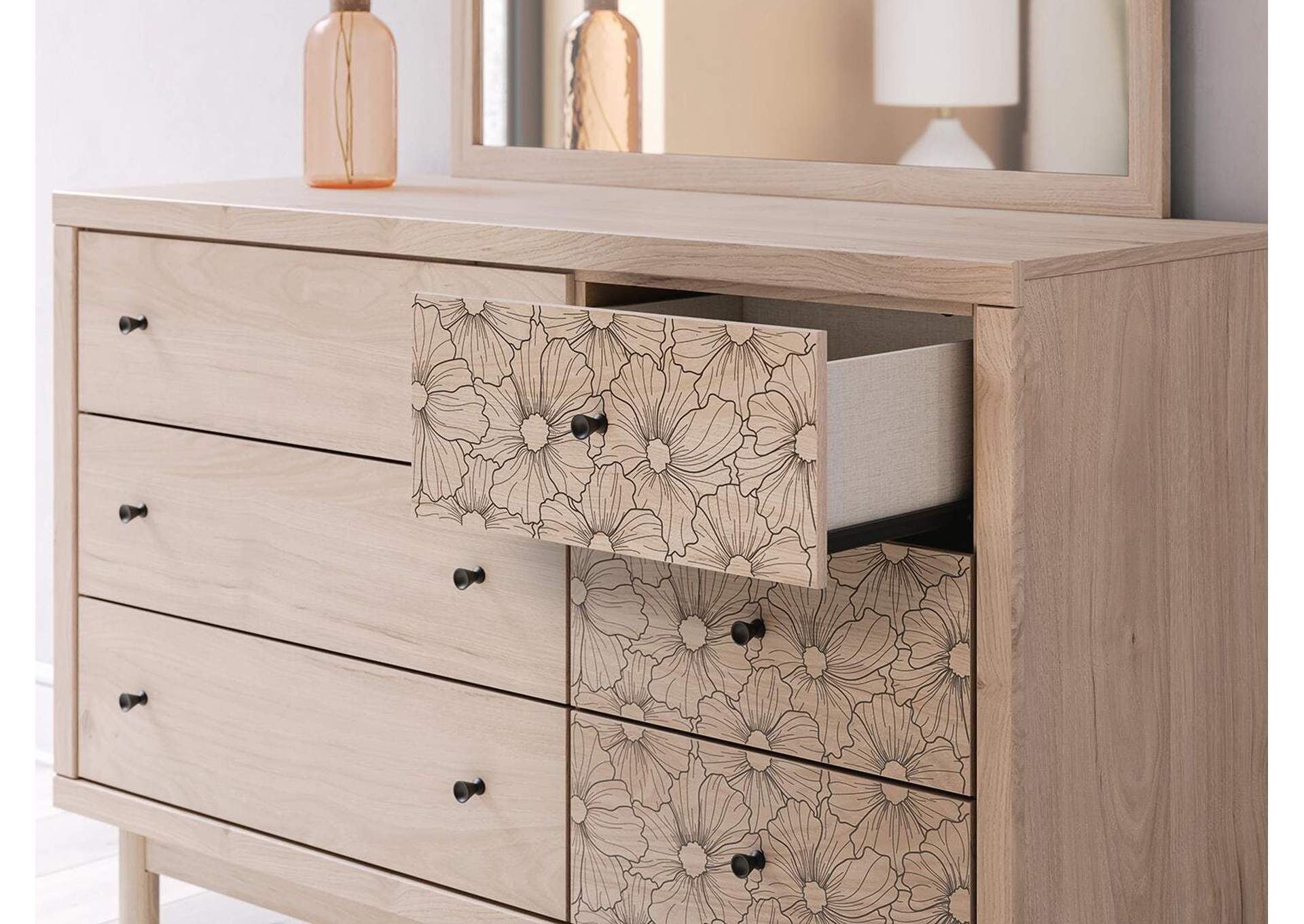 Arloster Twin Upholstered Day Bed, Dresser and Mirror image 10
