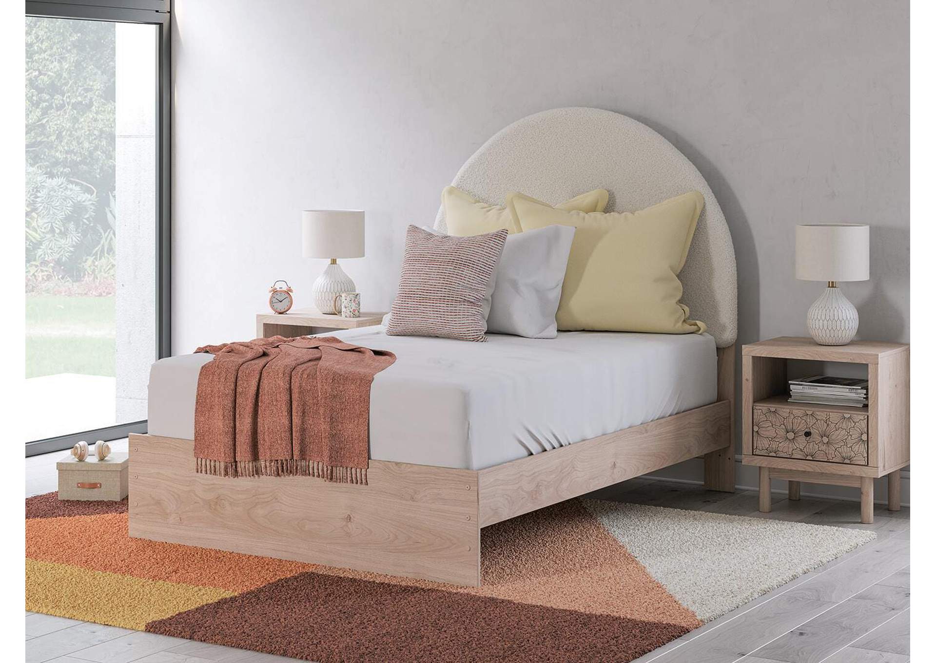 Arloster Full Upholstered Panel Bed, Dresser and Mirror image 11