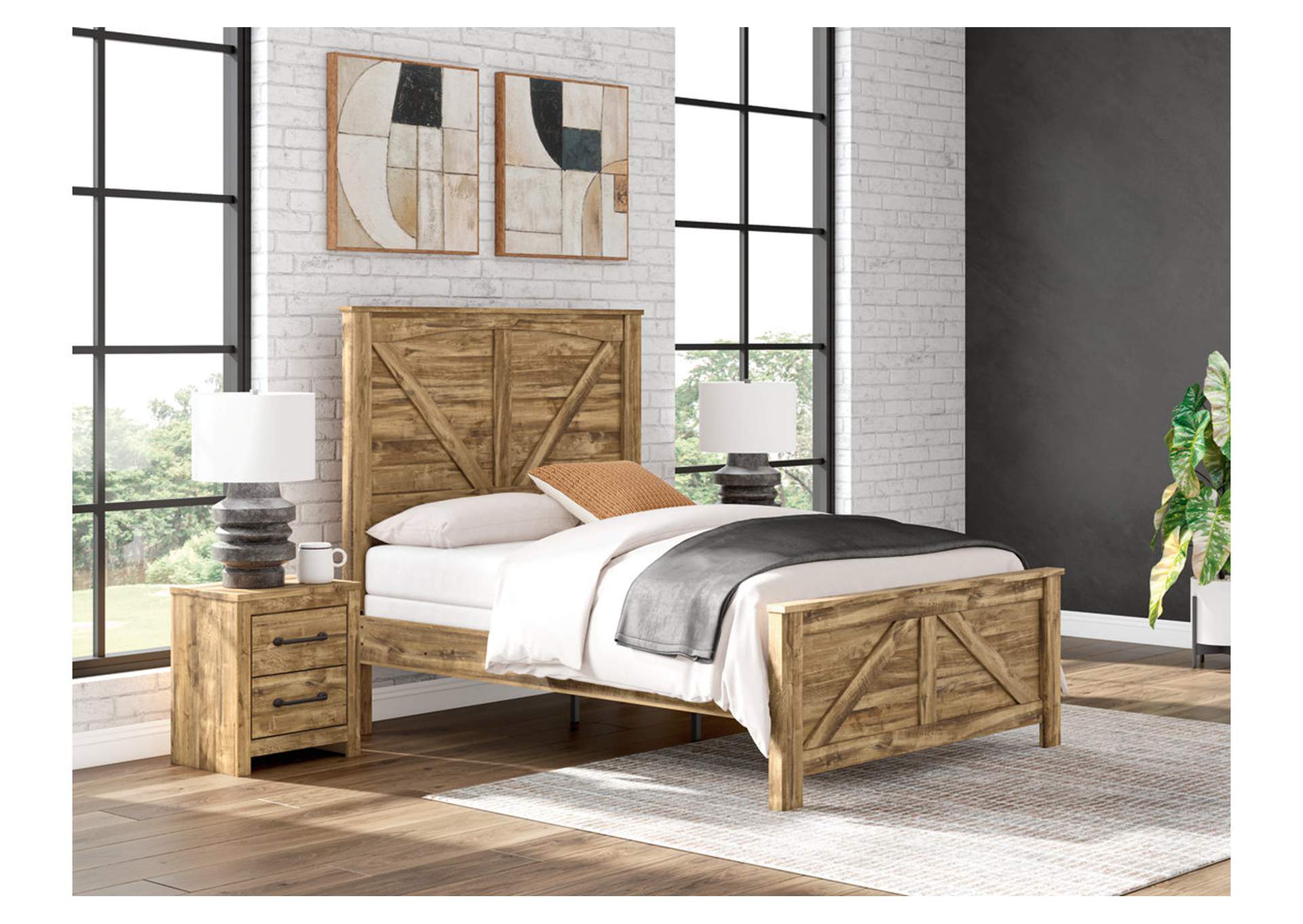 Maystonna Queen Crossbuck Panel Bed image 2