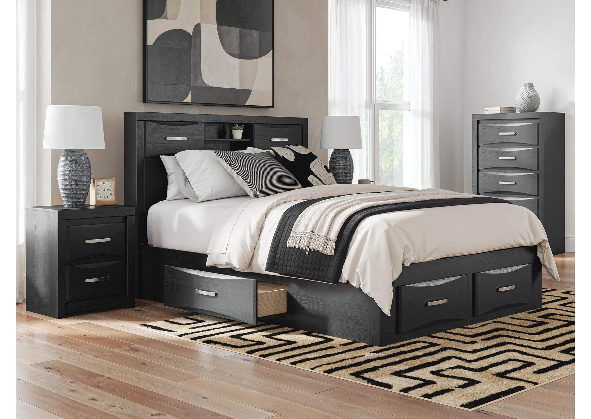 Stabotta Queen Bookcase Bed with Storage image 10