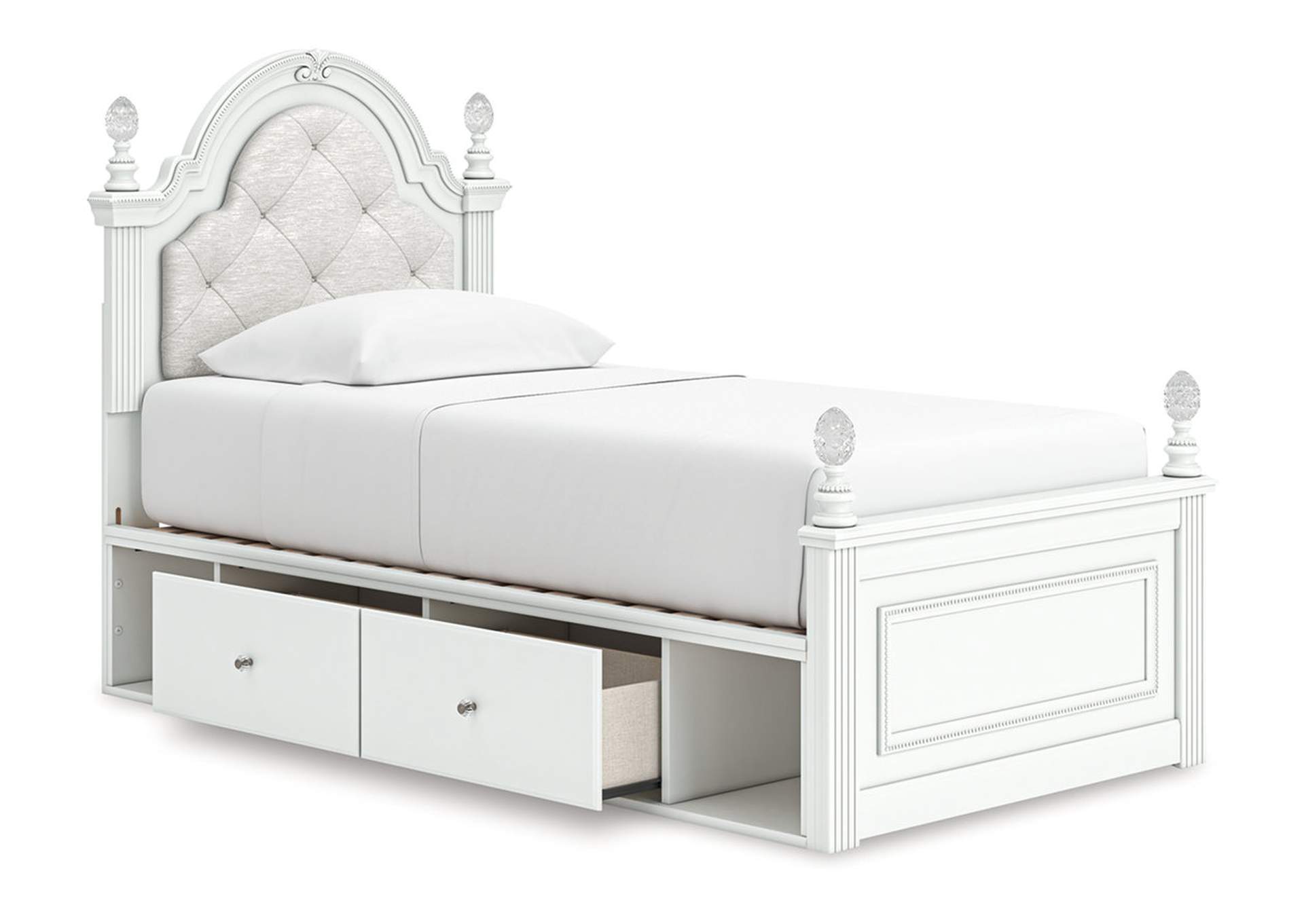 Kozlani Twin Upholstered Panel Storage Bed image 4
