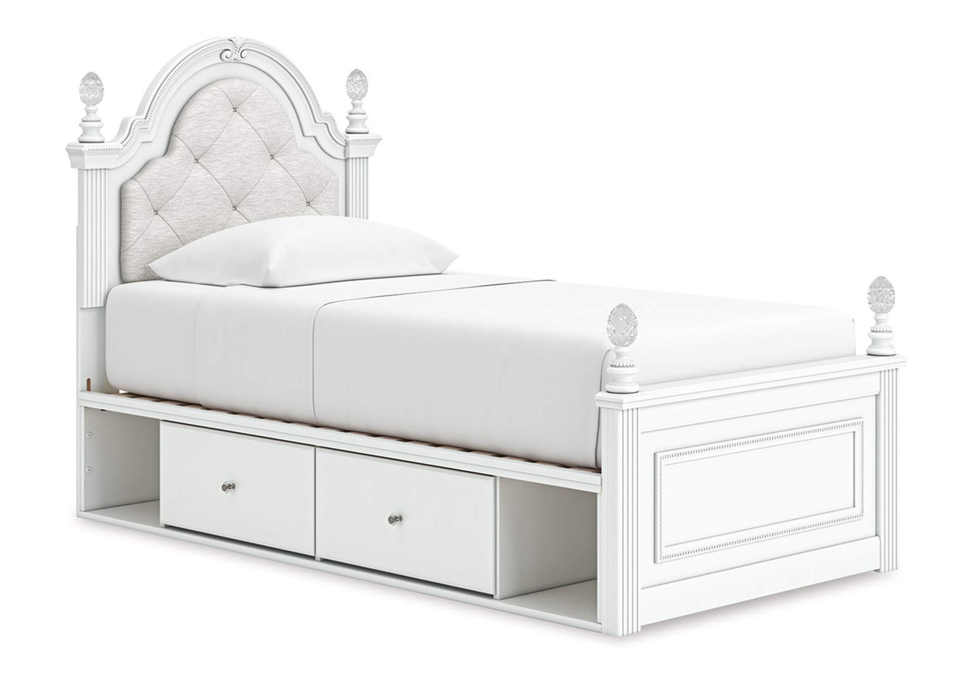 Kozlani Twin Upholstered Panel Storage Bed image 1