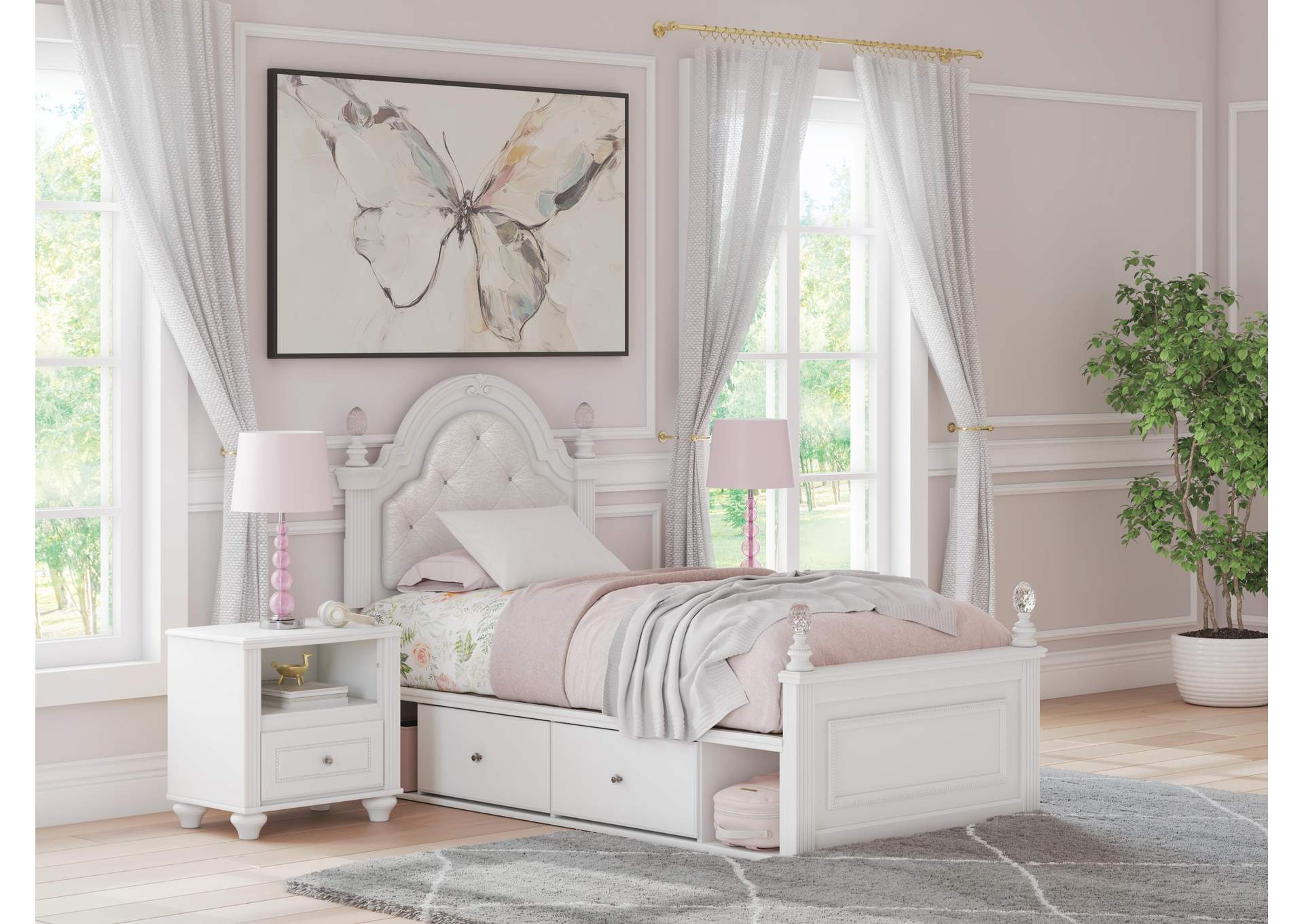 Kozlani Twin Upholstered Panel Bed with Storage image 4