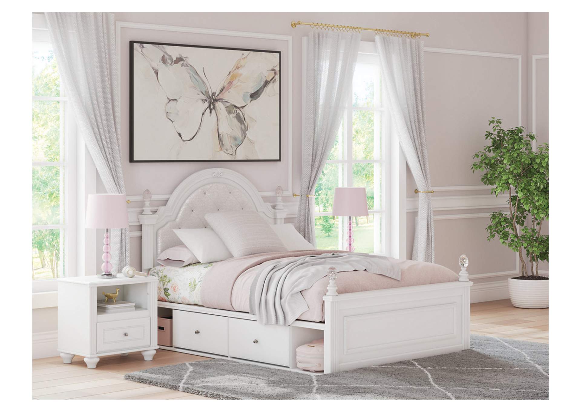 Kozlani Full Upholstered Panel Storage Bed image 2