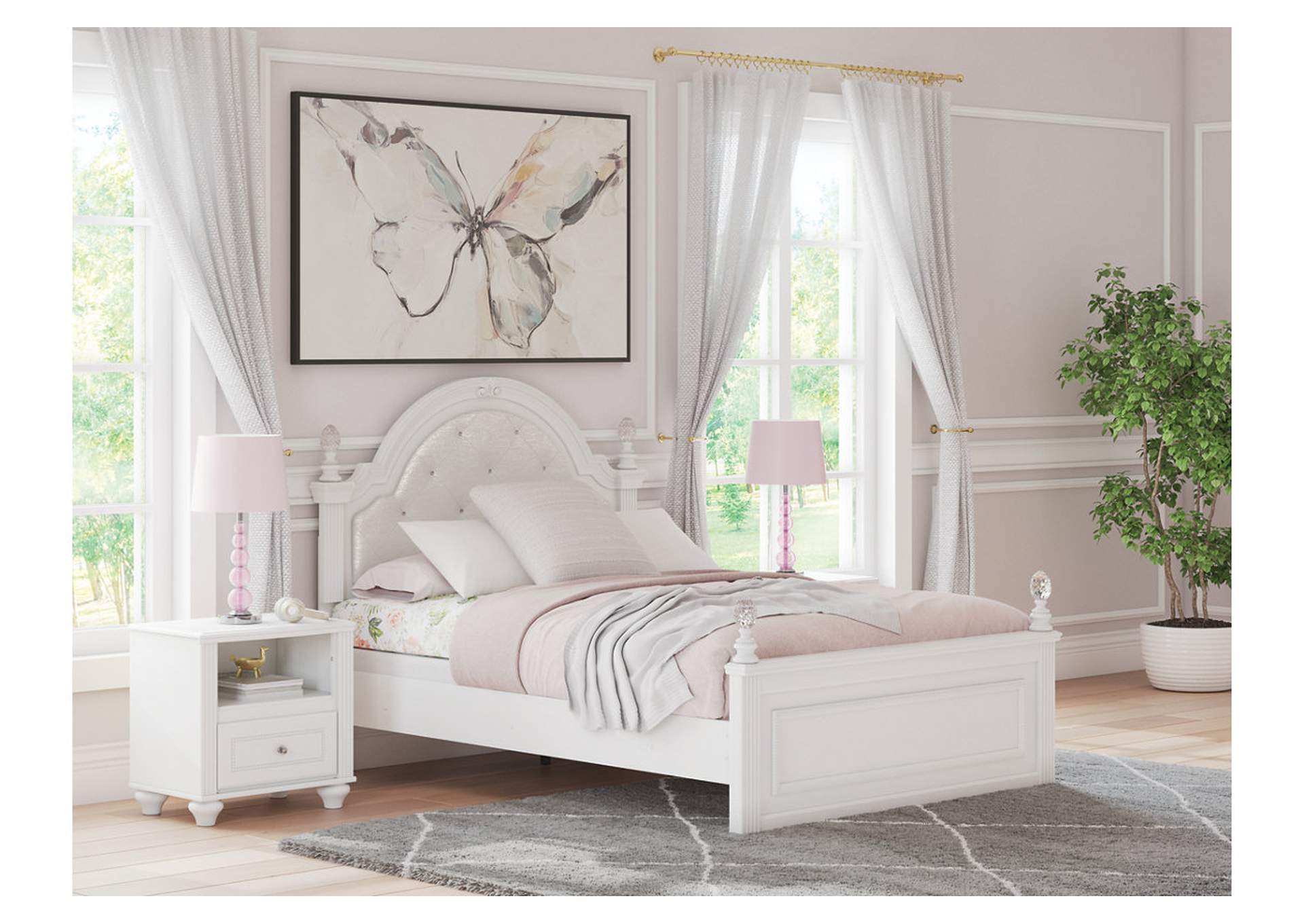 Kozlani Full Upholstered Panel Bed image 2