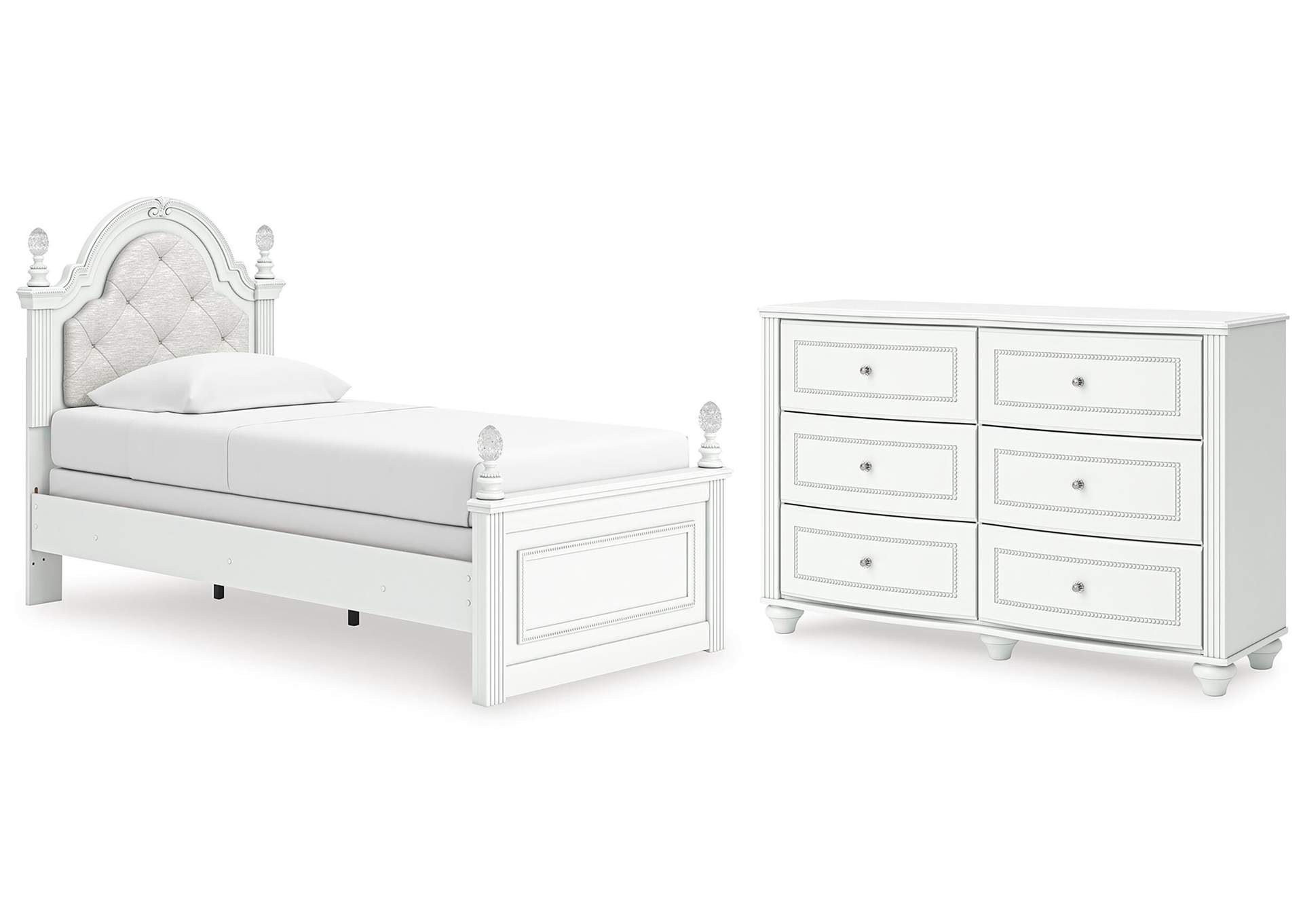 Maylilly Twin Upholstered Panel Bed and Dresser image 1