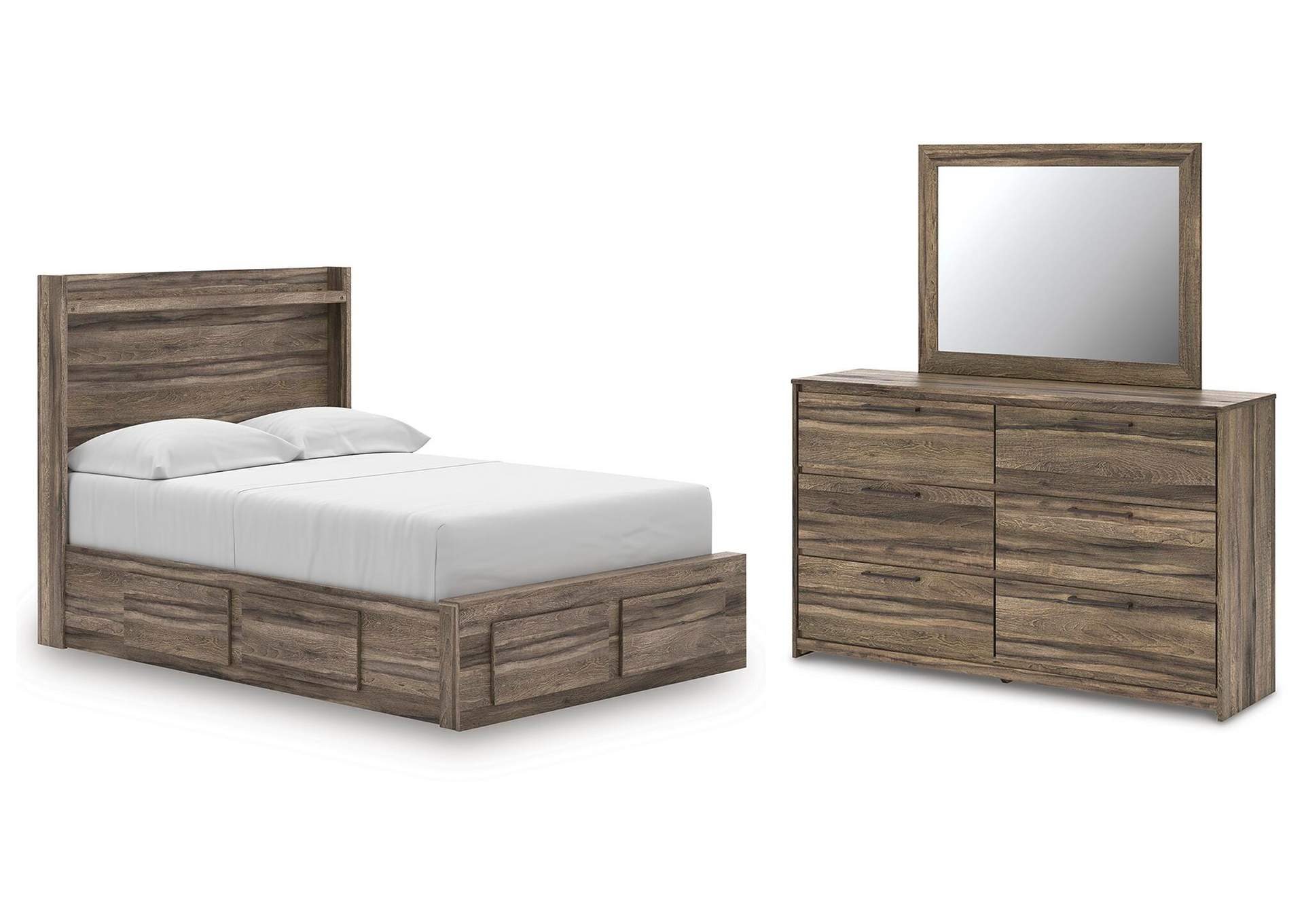Elbrim Full Panel Storage Bed, Dresser and Mirror image 1
